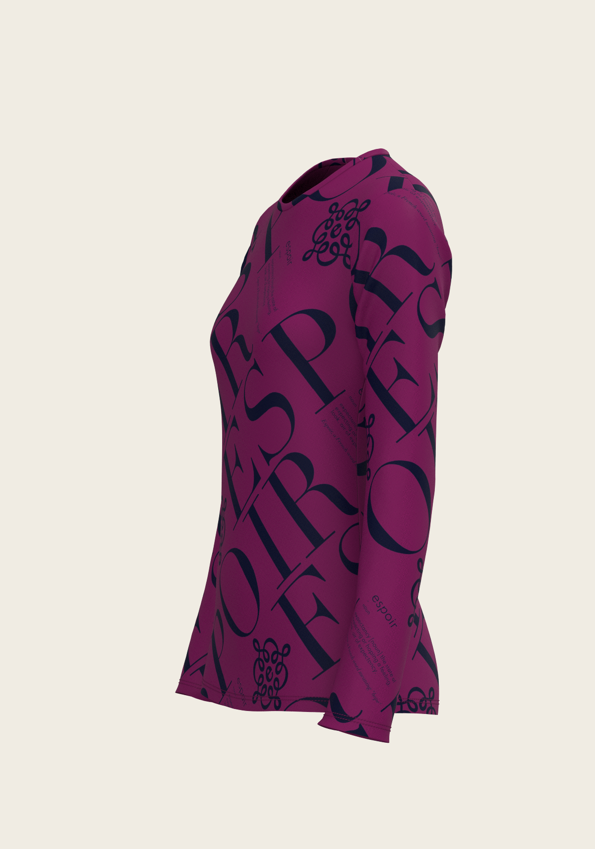 ESPOIR-  Berry Long Sleeve Sport T-Shirt