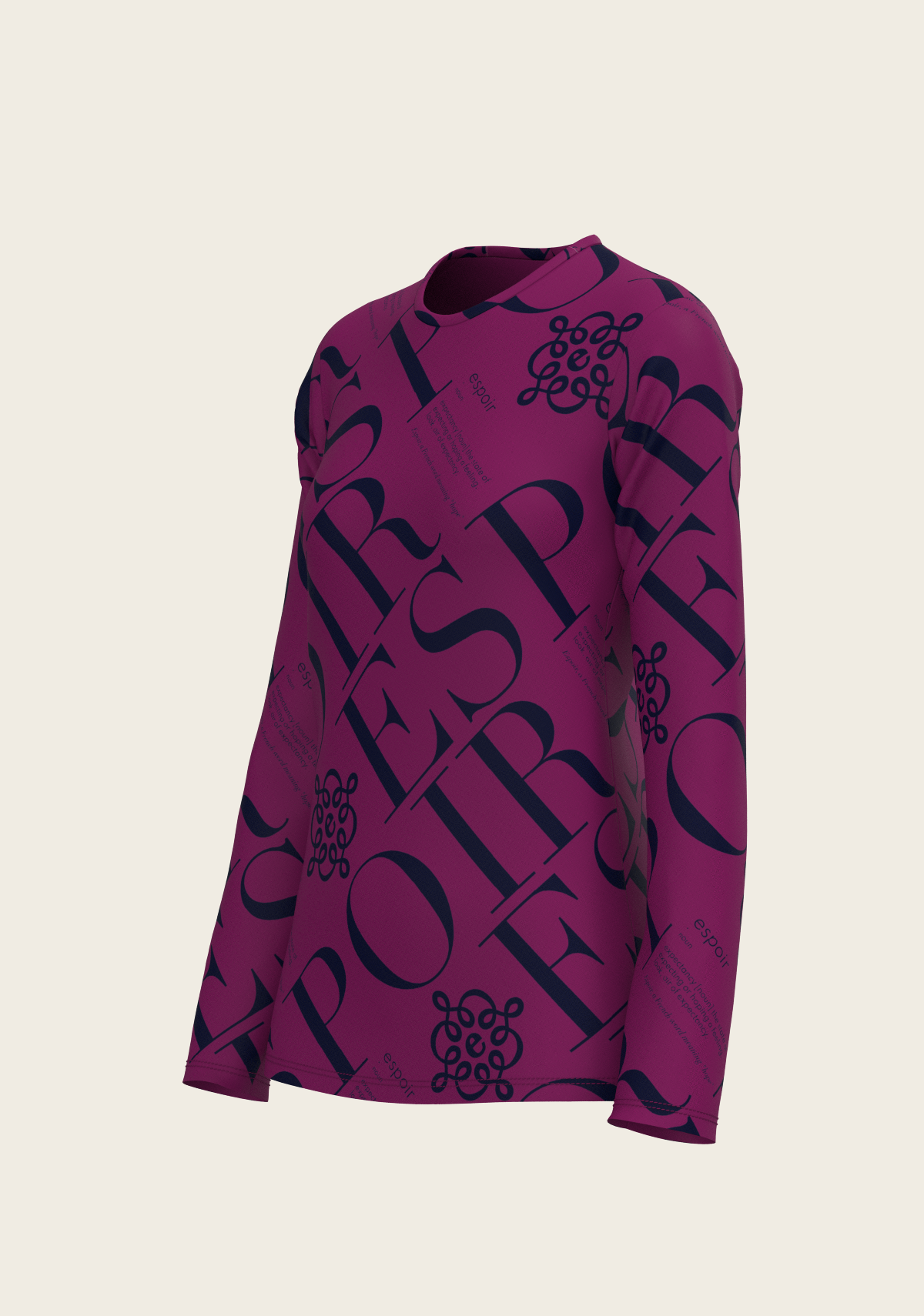 ESPOIR-  Berry Long Sleeve Sport T-Shirt