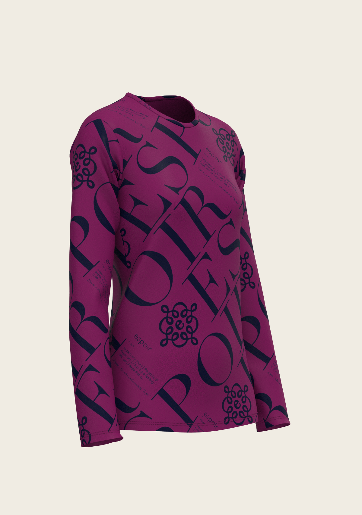 ESPOIR-  Berry Long Sleeve Sport T-Shirt
