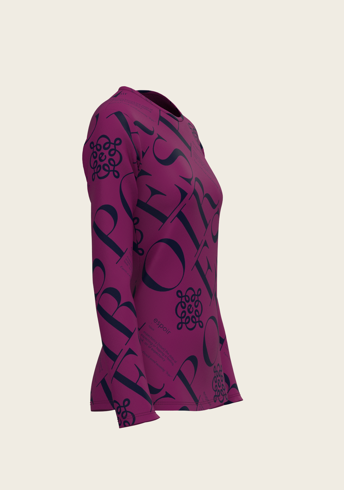 ESPOIR-  Berry Long Sleeve Sport T-Shirt
