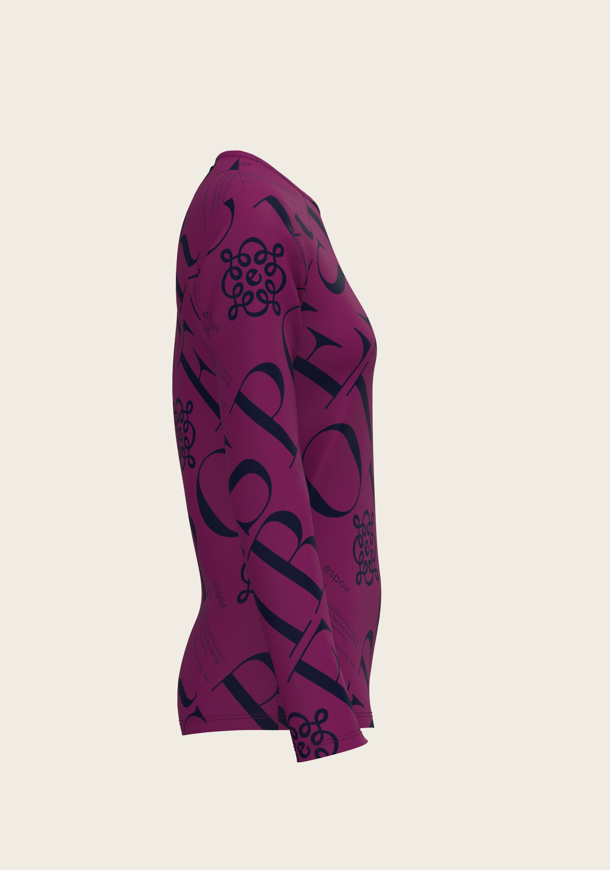 ESPOIR-  Berry Long Sleeve Sport T-Shirt