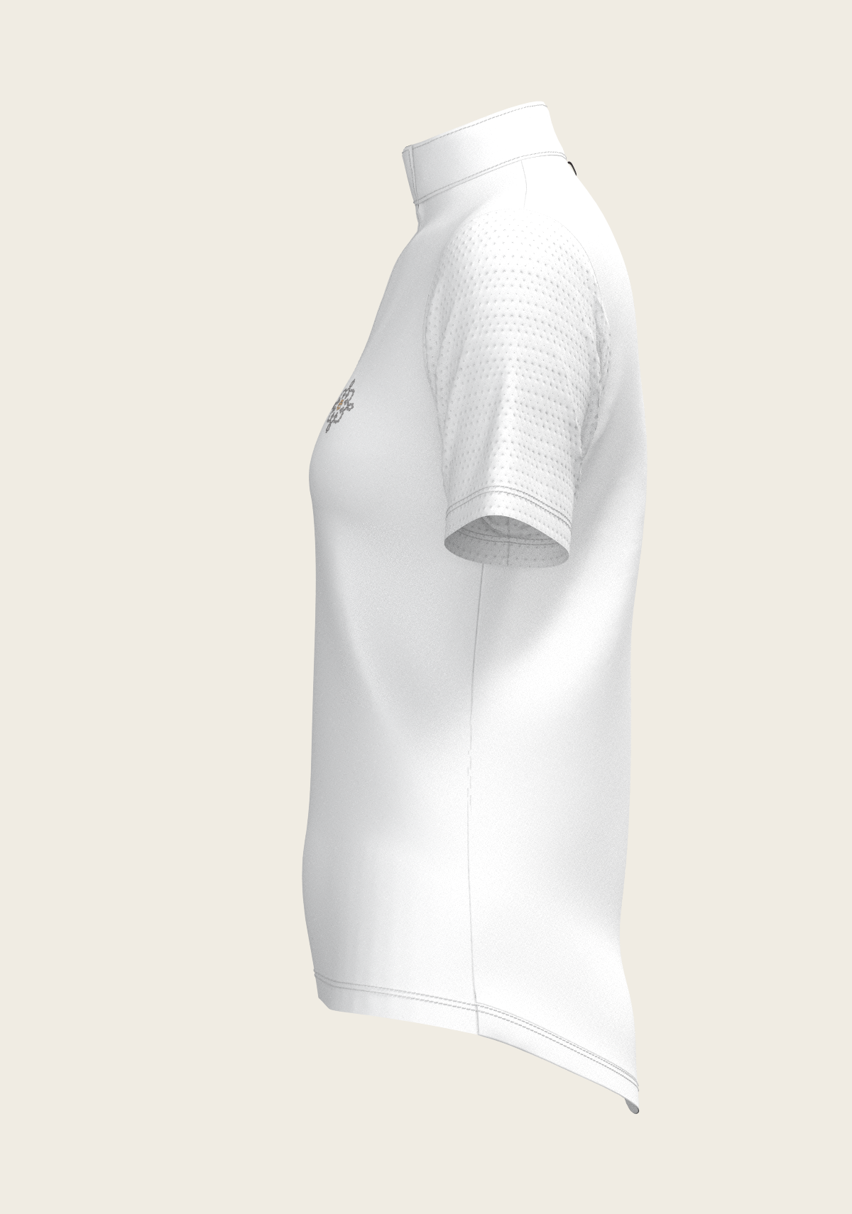  Espoir - White with Forest on Navy Inner Details Short Sleeve Show Shirt
