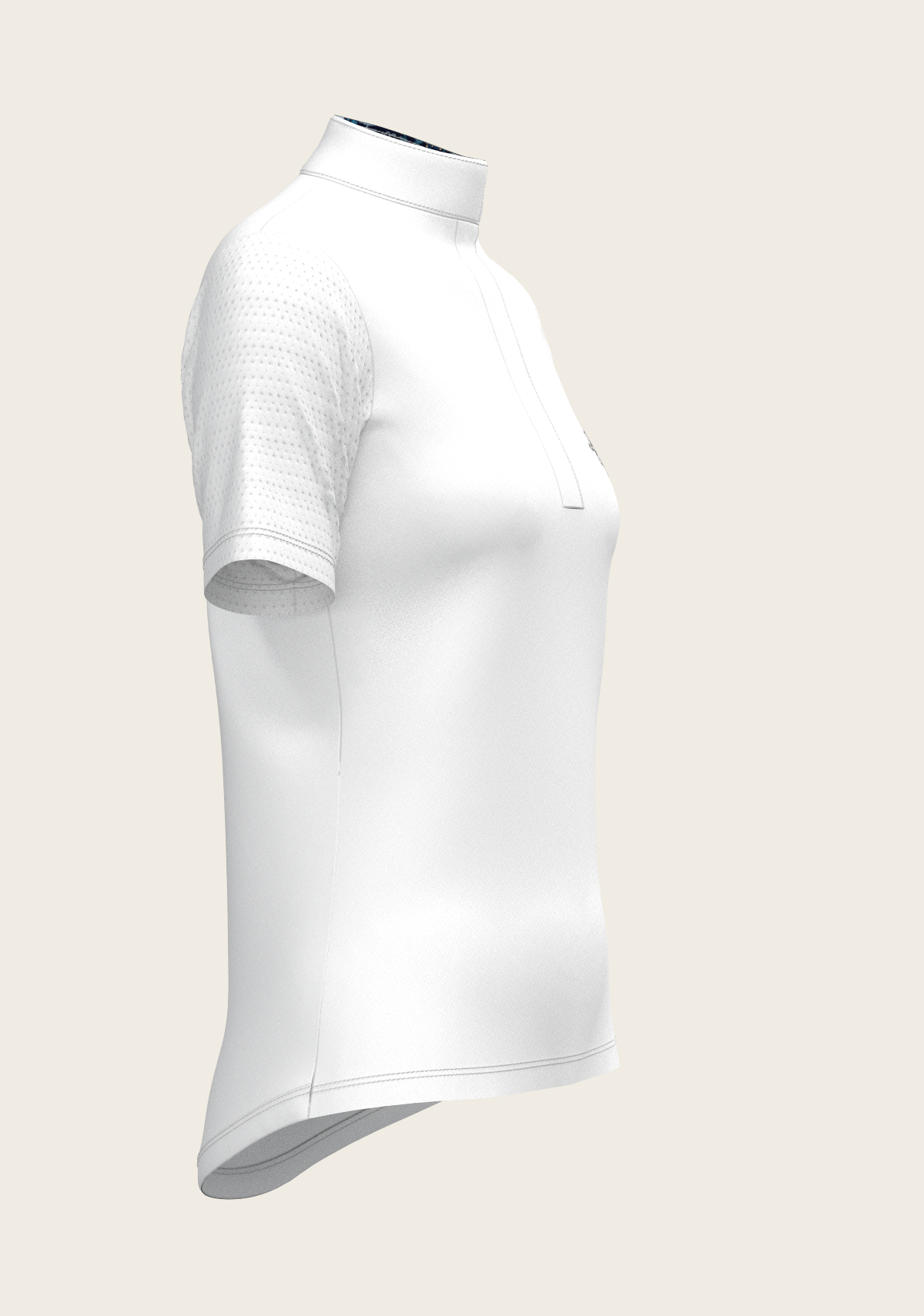  Espoir - White with Forest on Navy Inner Details Short Sleeve Show Shirt