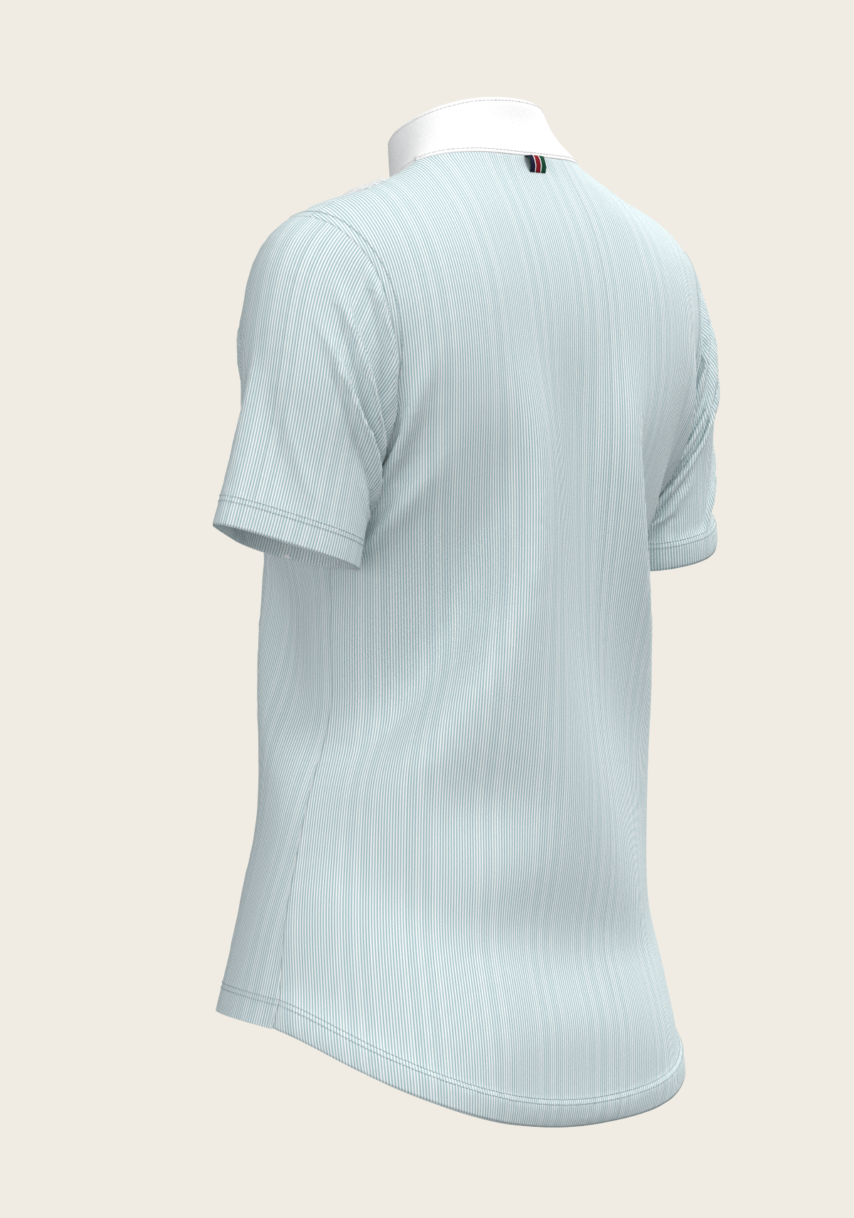Espoir - Stripes in Sky Blue Short Pleated Short Sleeve Show Shirt