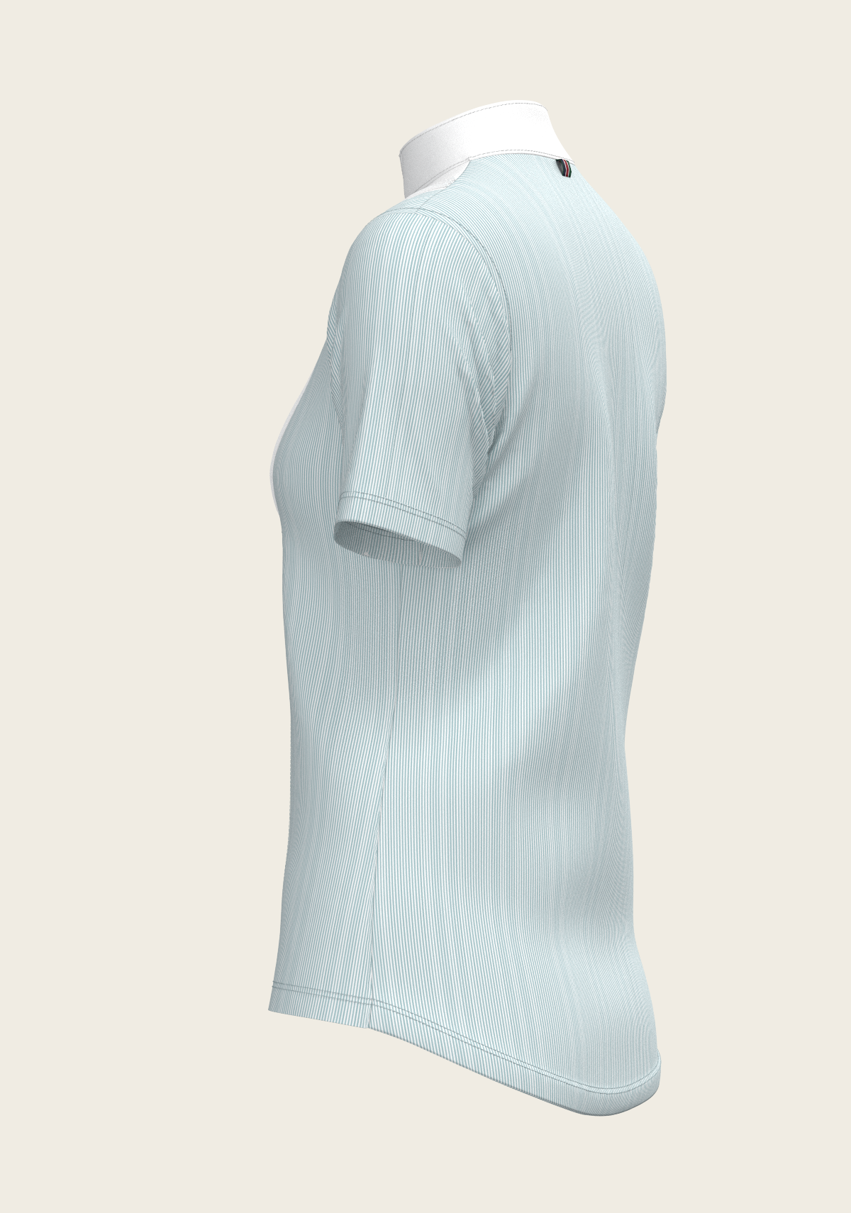 Espoir - Stripes in Sky Blue Short Pleated Short Sleeve Show Shirt