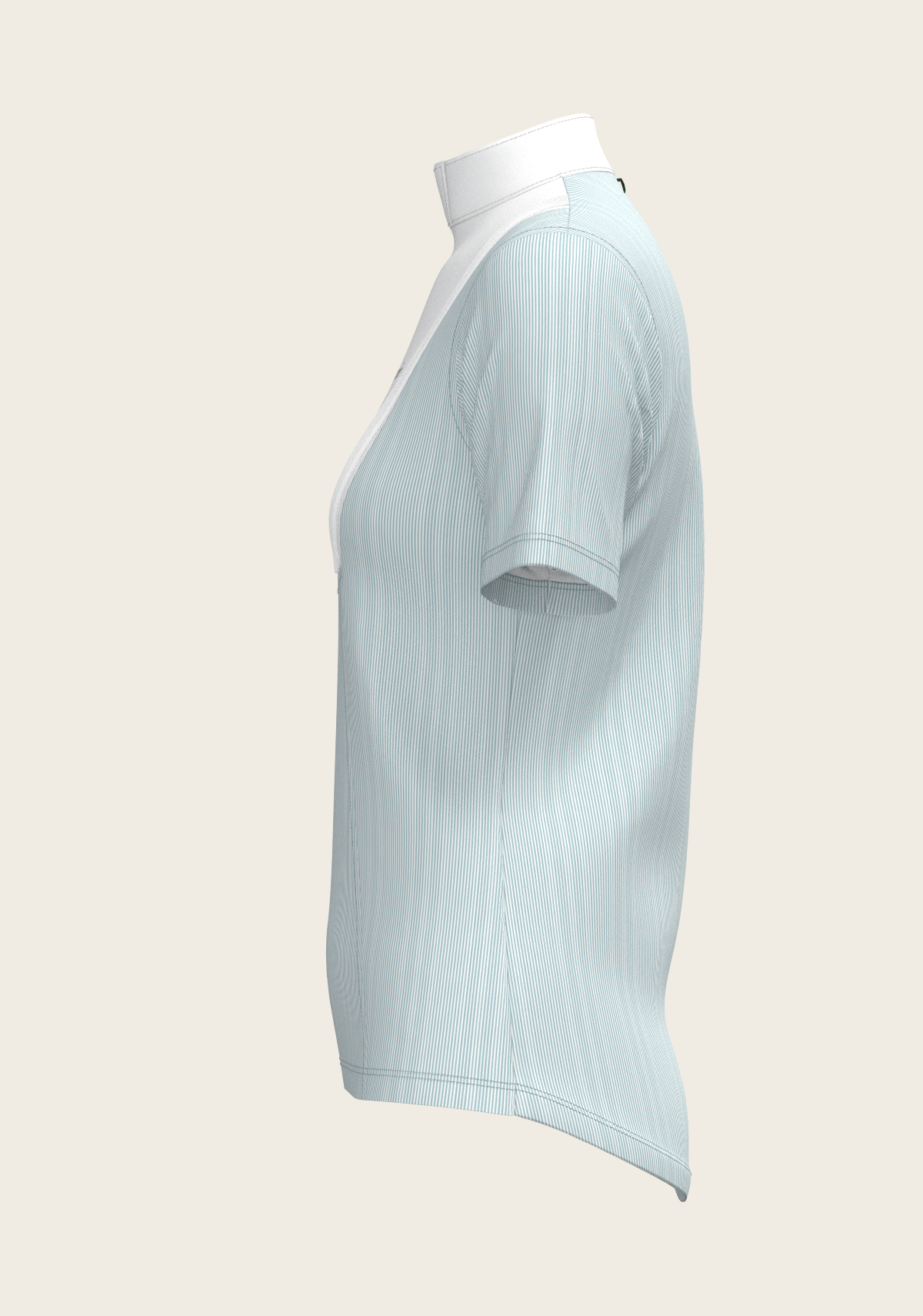 Espoir - Stripes in Sky Blue Short Pleated Short Sleeve Show Shirt