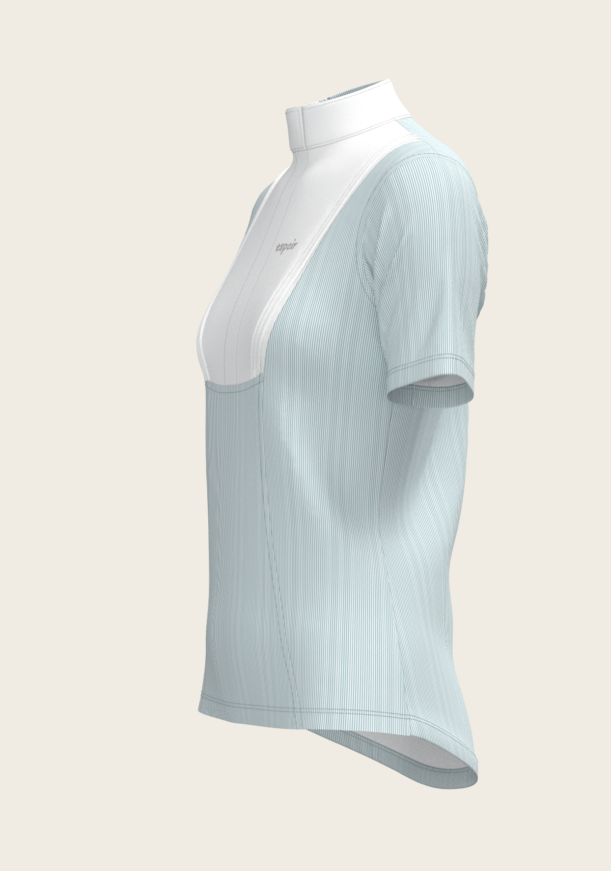 Espoir - Stripes in Sky Blue Short Pleated Short Sleeve Show Shirt