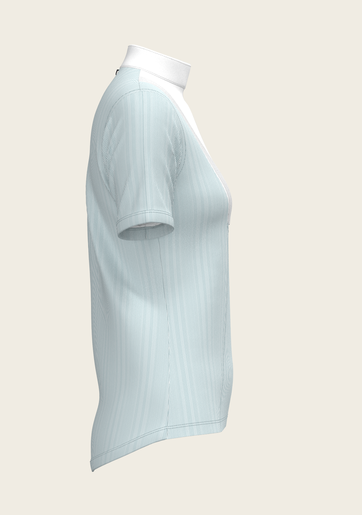 Espoir - Stripes in Sky Blue Short Pleated Short Sleeve Show Shirt