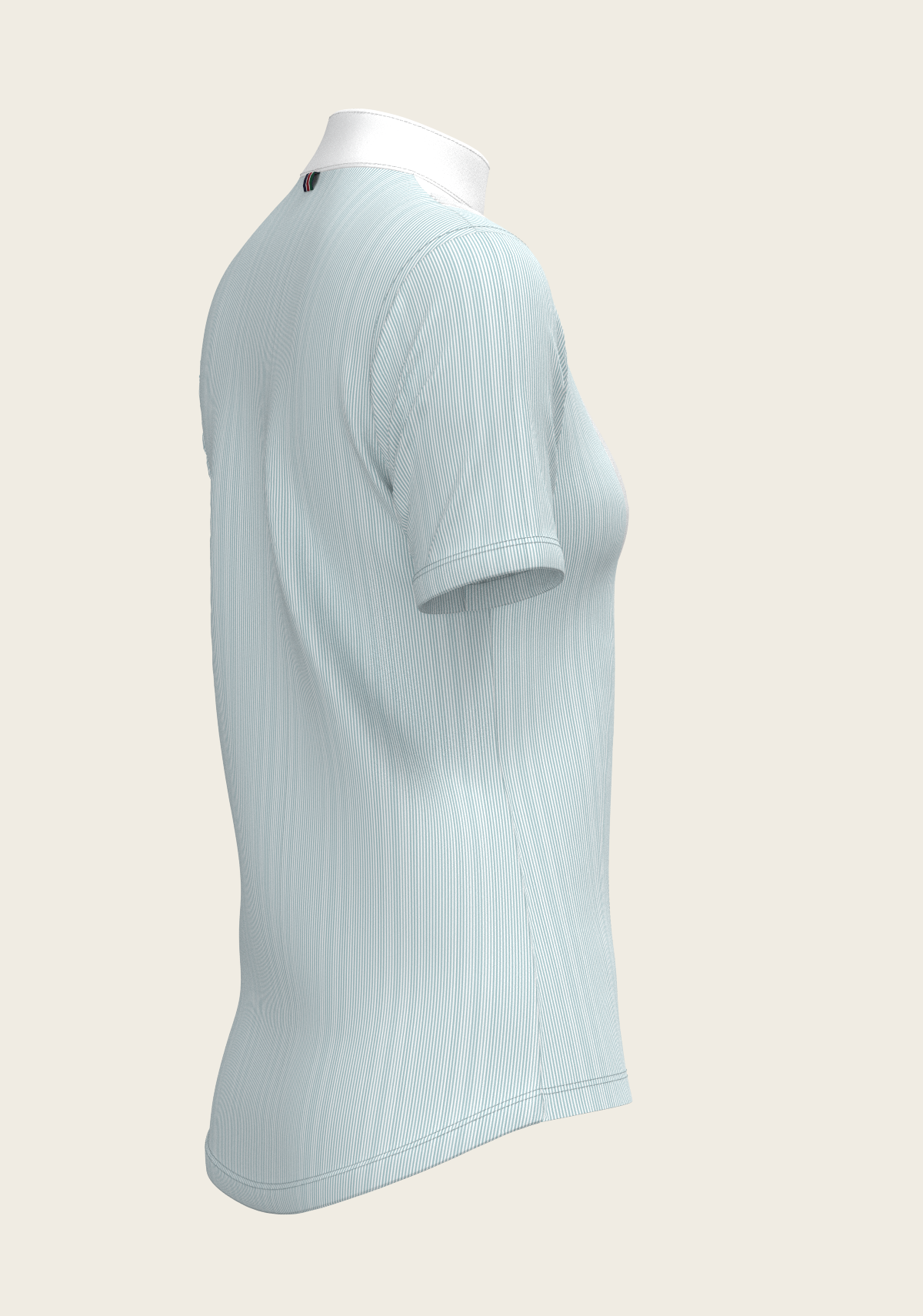 Espoir - Stripes in Sky Blue Short Pleated Short Sleeve Show Shirt