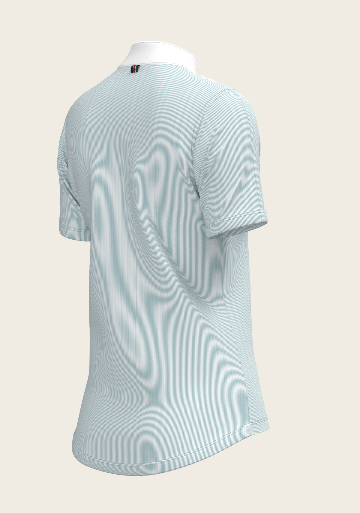 Espoir - Stripes in Sky Blue Short Pleated Short Sleeve Show Shirt