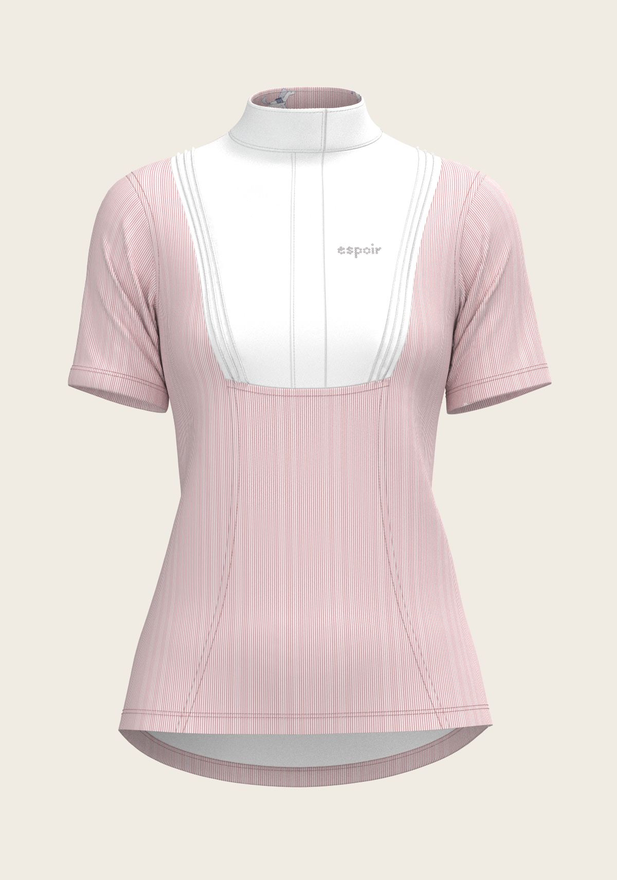 Espoir - Stripes in Rose Short Pleated Short Sleeve Show Shirt