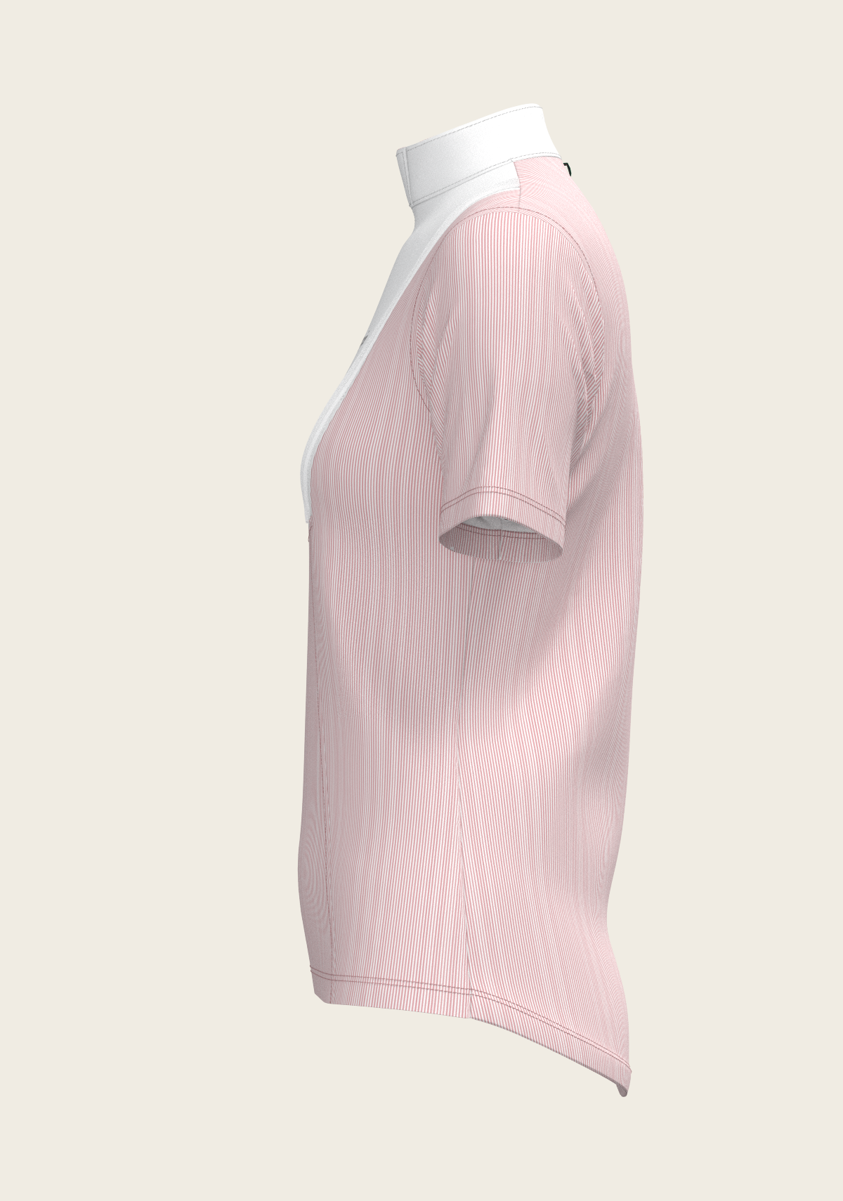 Espoir - Stripes in Rose Short Pleated Short Sleeve Show Shirt