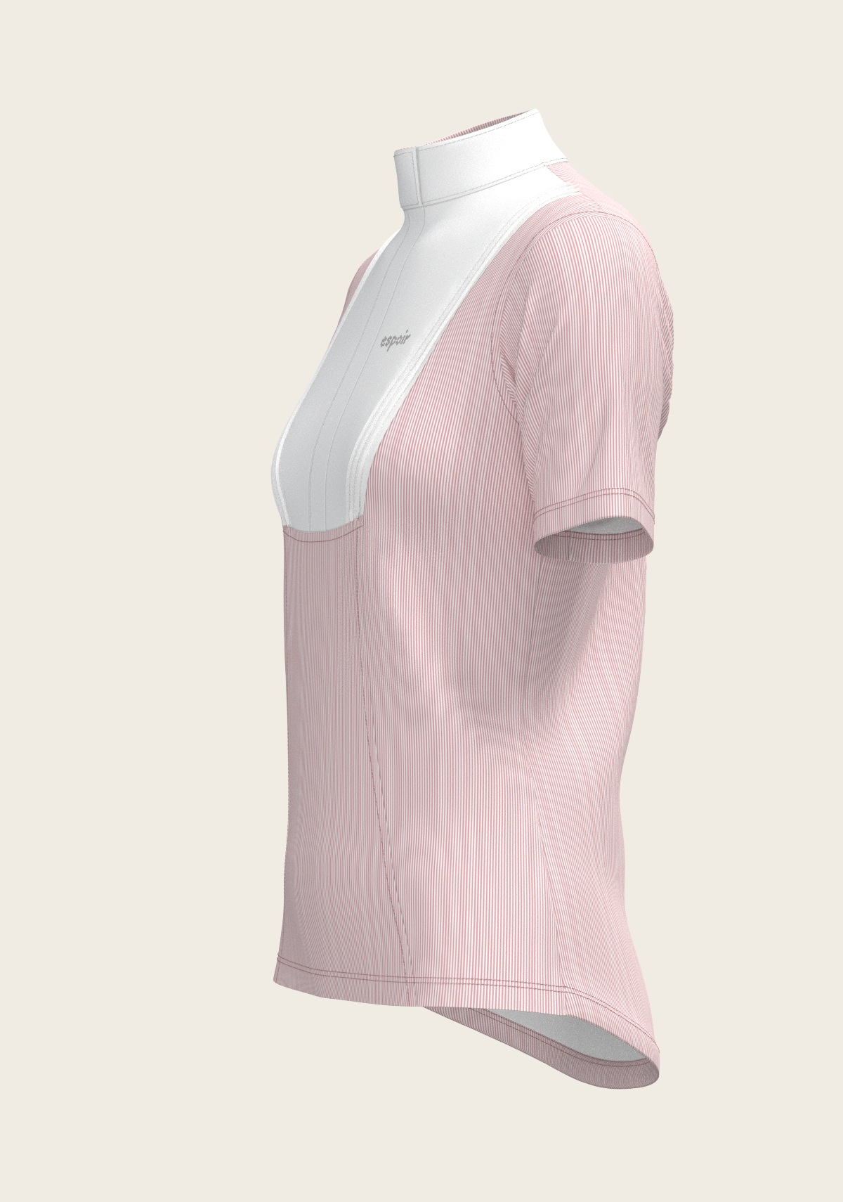 Espoir - Stripes in Rose Short Pleated Short Sleeve Show Shirt