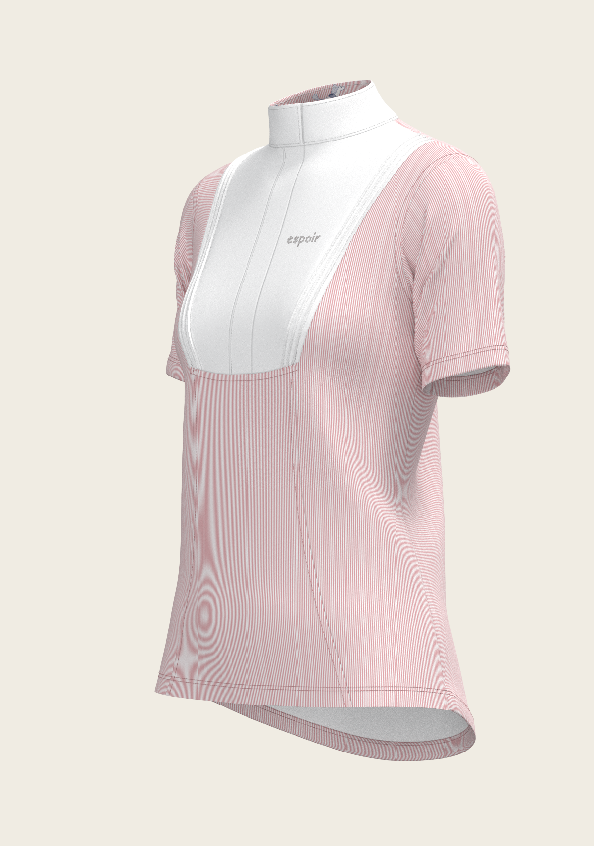 Espoir - Stripes in Rose Short Pleated Short Sleeve Show Shirt
