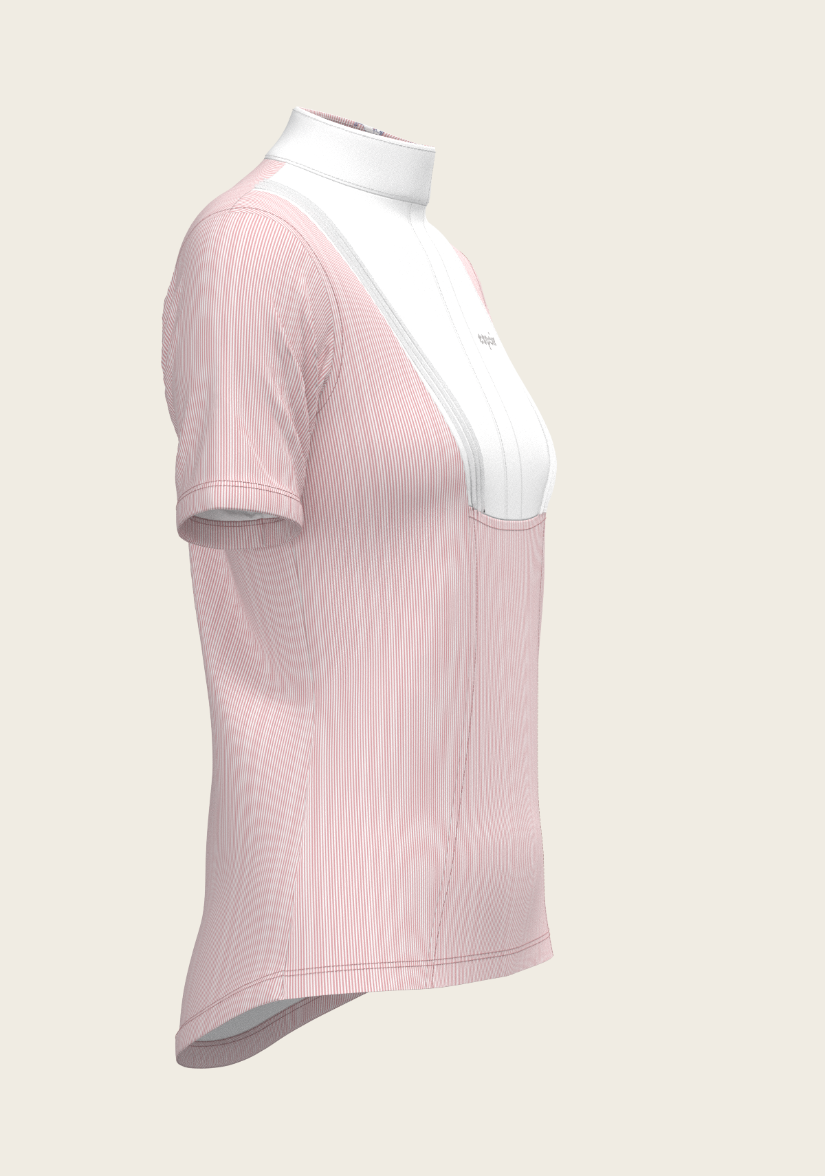 Espoir - Stripes in Rose Short Pleated Short Sleeve Show Shirt