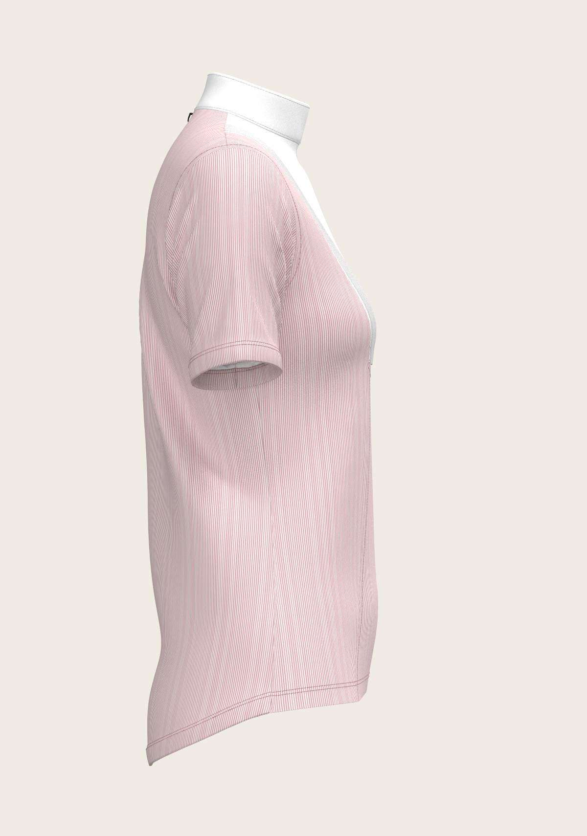 Espoir - Stripes in Rose Short Pleated Short Sleeve Show Shirt