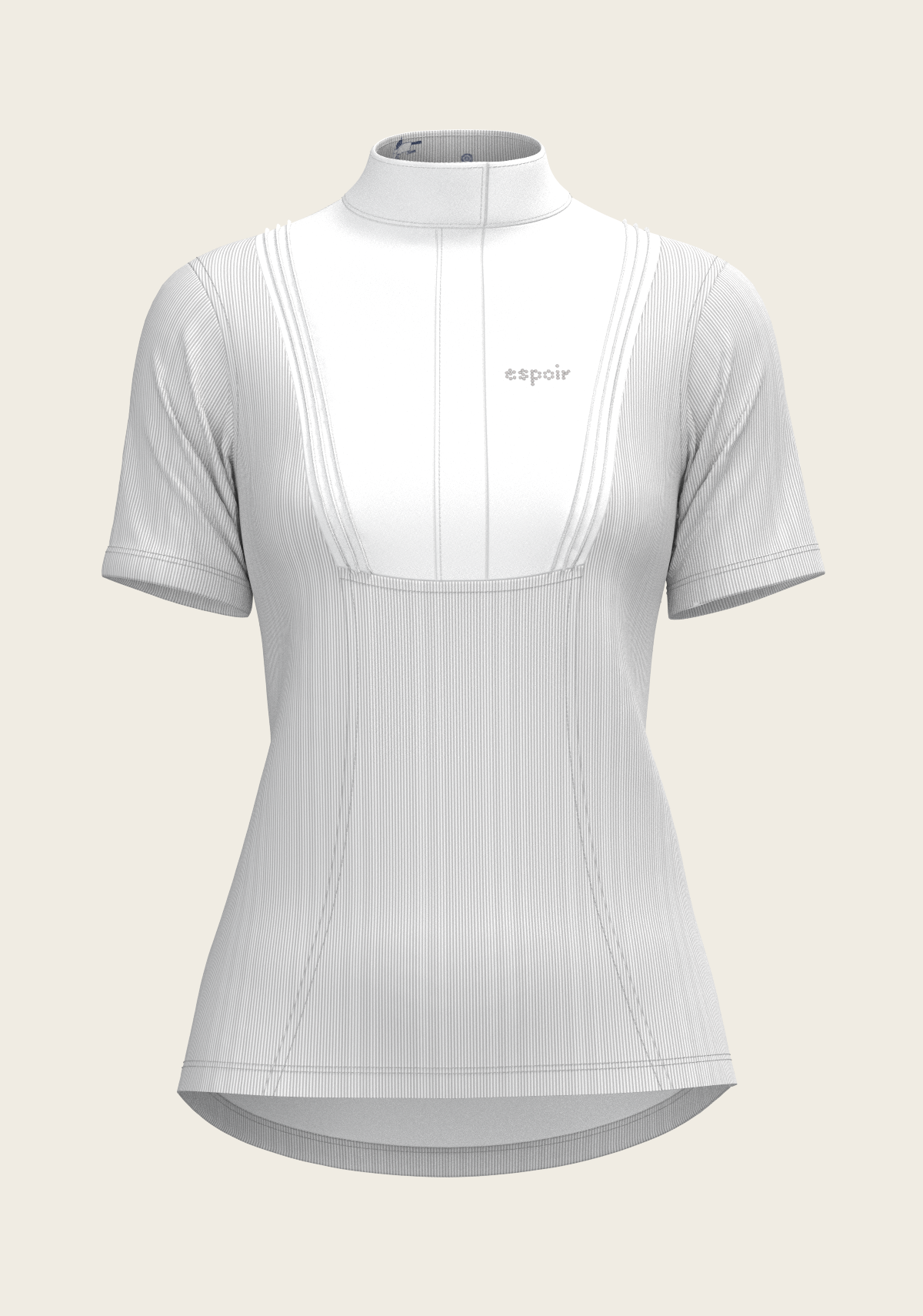  Espoir - Stripes in Grey Short Pleated Short Sleeve Show Shirt