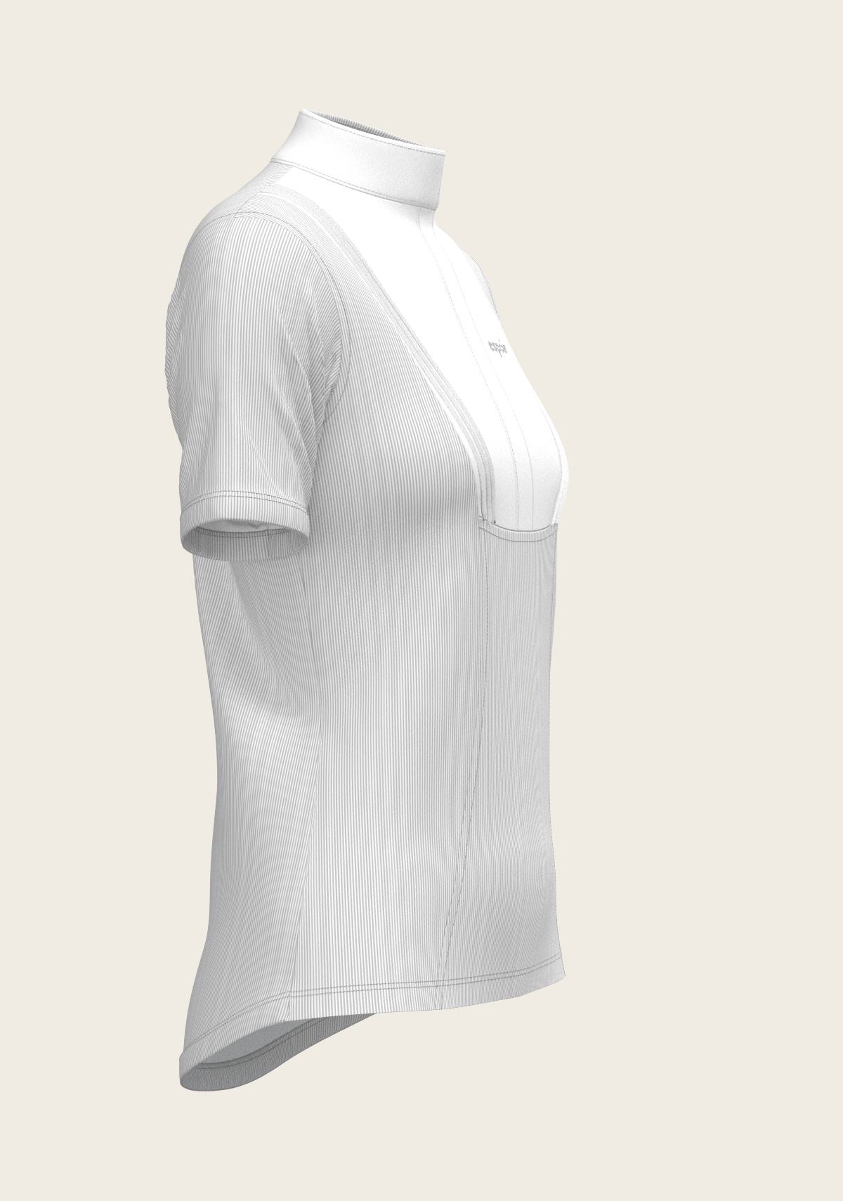  Espoir - Stripes in Grey Short Pleated Short Sleeve Show Shirt