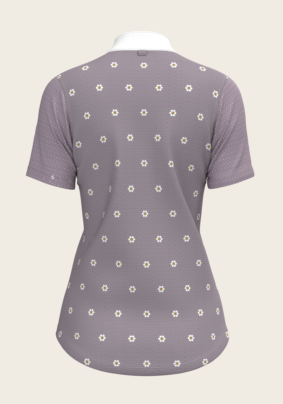 Espoir - Mosaic Daises in Lavender Short Pleated Short Sleeve Show Shirt