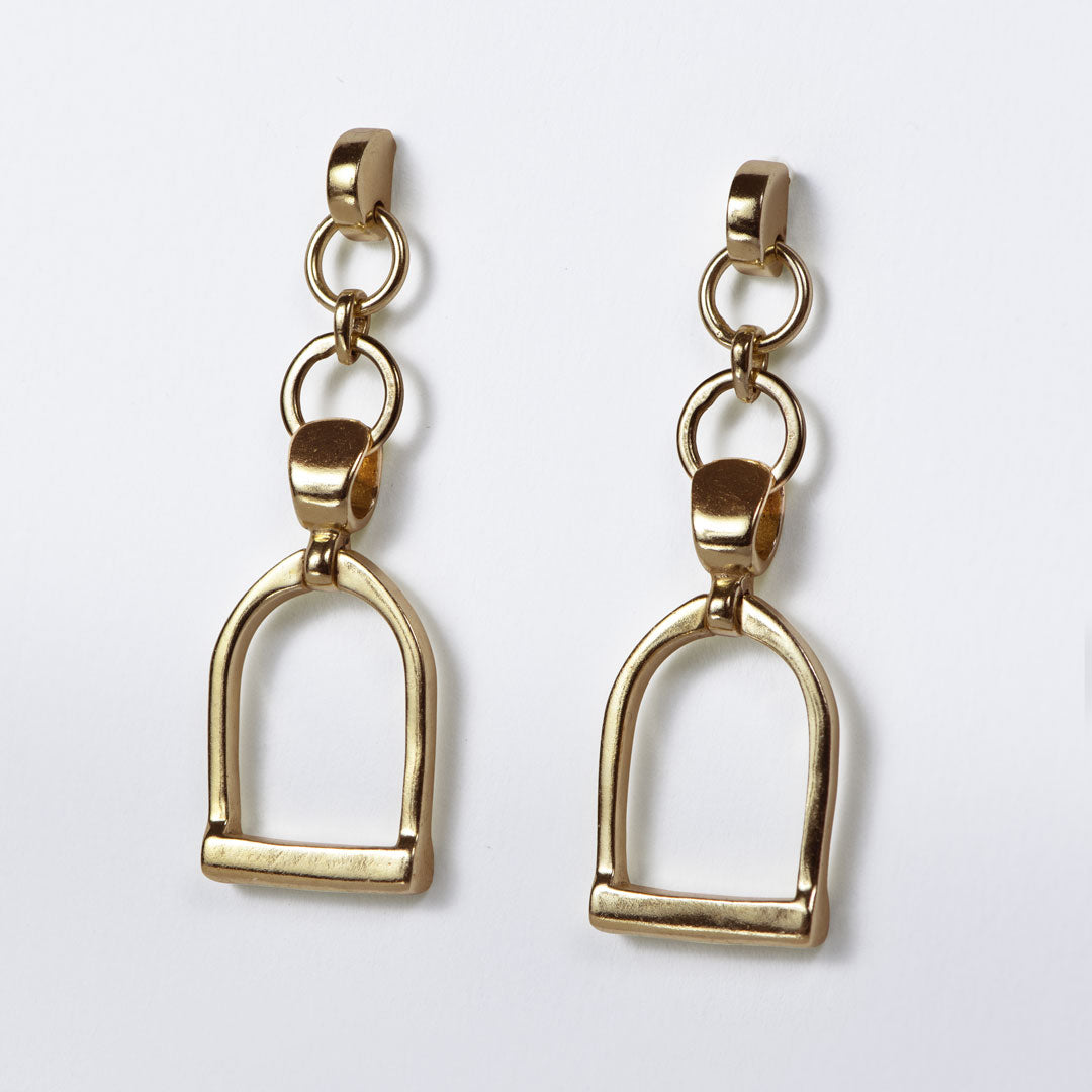 Urban Equestrian - Cortina - Cuban Chain Horse Stirrup Bracelet in Gold