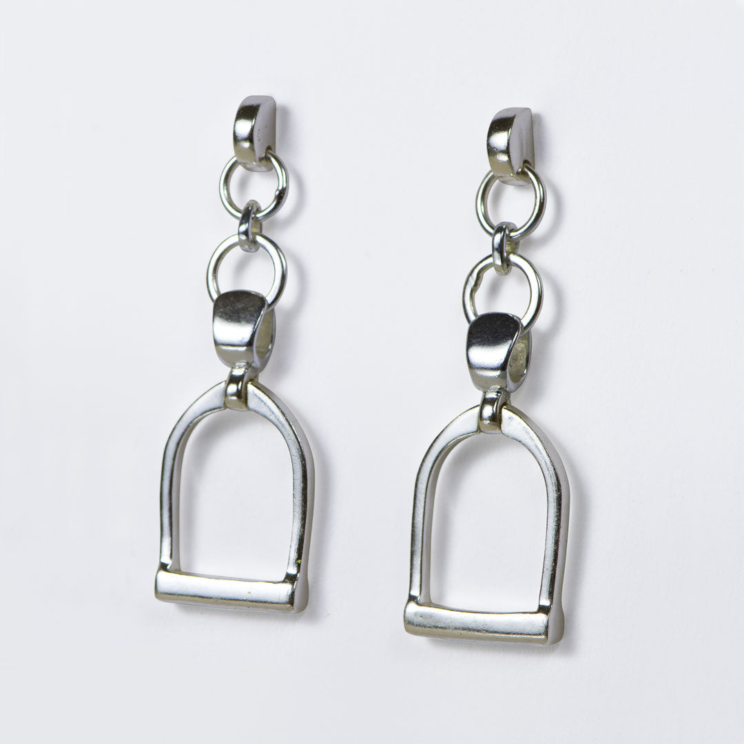 Urban Equestrian - Cortina - Cuban Chain Horse Stirrup Necklace in Silver
