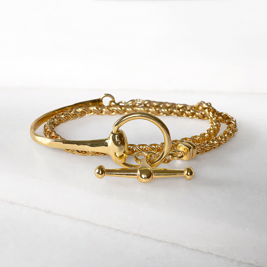 Urban Equestrian - Odeza - Wrap Around Horse Bit Bracelet in Gold