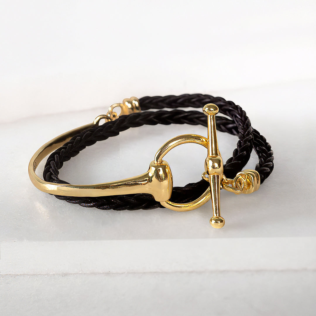 Urban Equestrian - Odeza - Wrap Around Horse Bit Bracelet in Gold