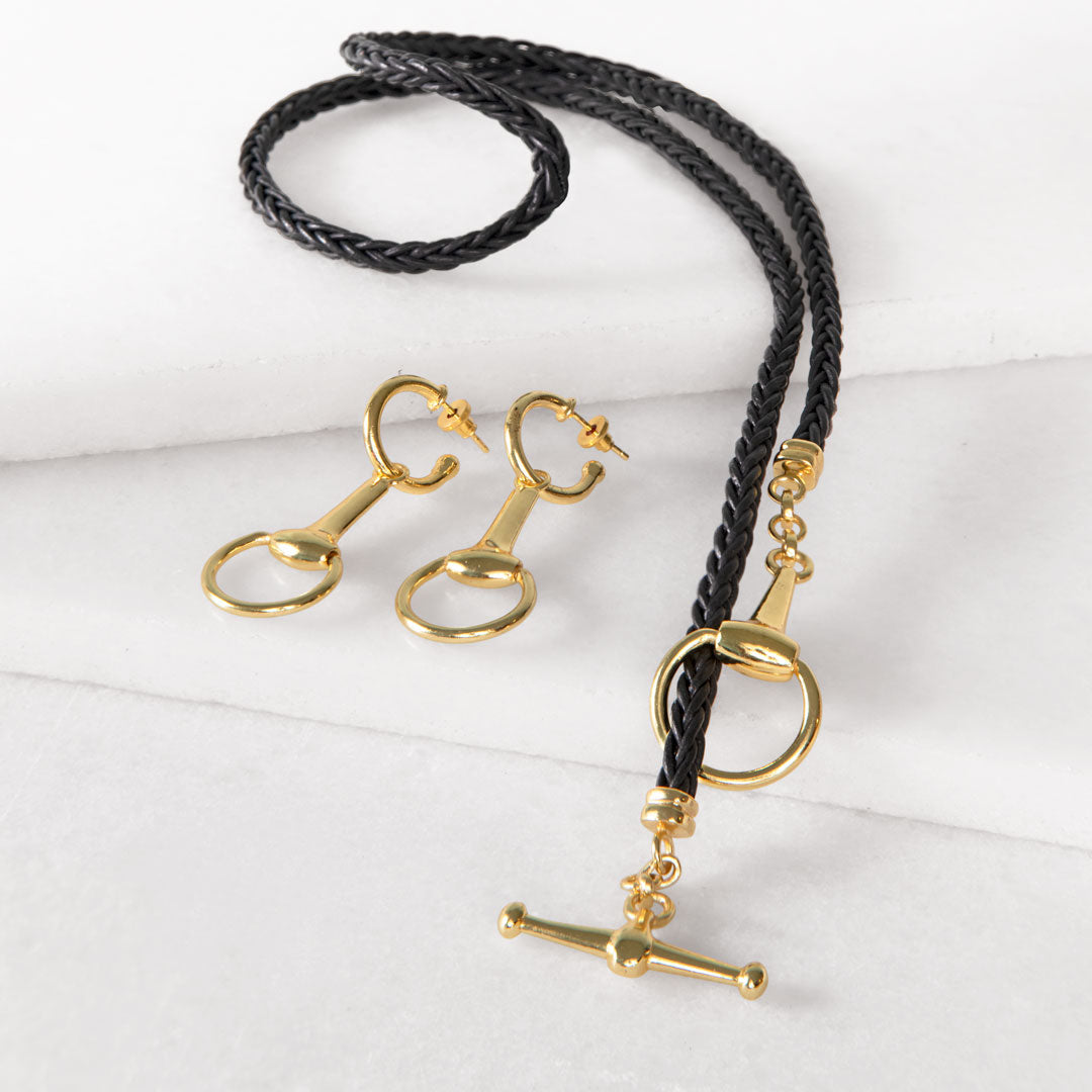 Urban Equestrian - Odeza - Wrap Around Horse Bit Bracelet in Gold & Black