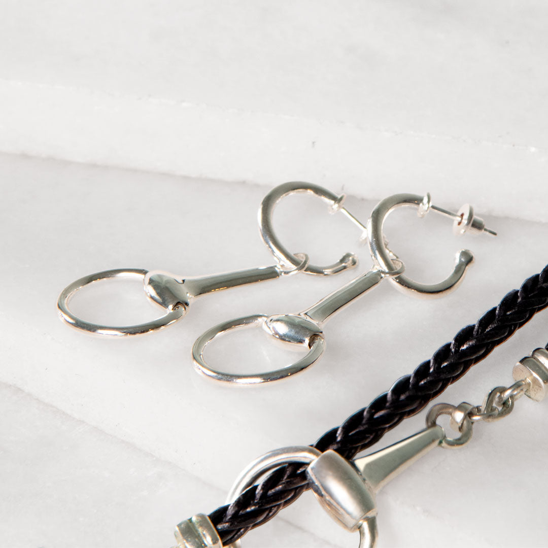 Urban Equestrian - Odeza - Wrap Around Horse Bit Bracelet in Silver & Black