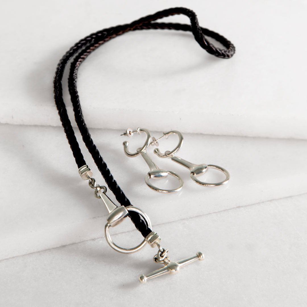 Urban Equestrian - Odeza - Wrap Around Horse Bit Bracelet in Silver & Black