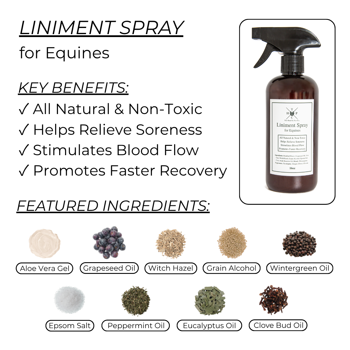 The Hoof & Paw Co. Liniment Spray for Horses - 16oz
