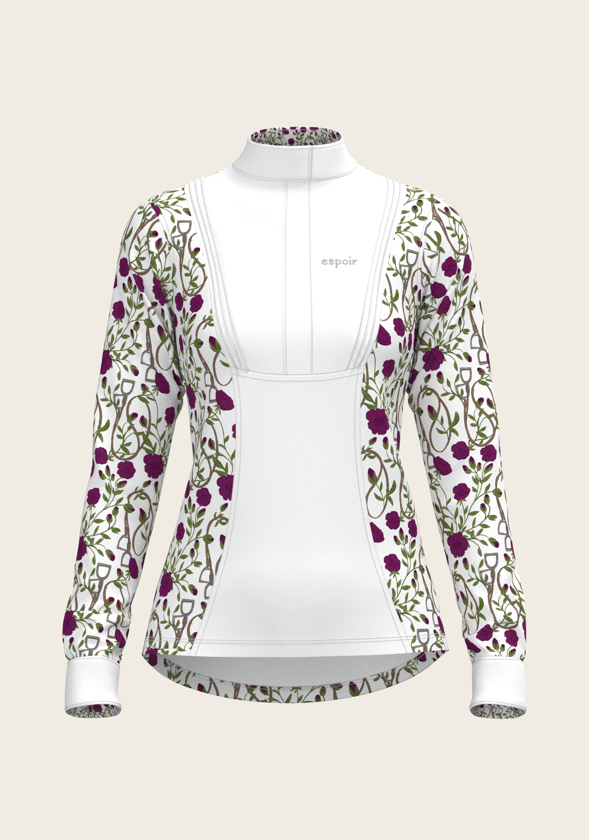 Espoir - Berry Short Pleated Long Sleeve Show Shirt