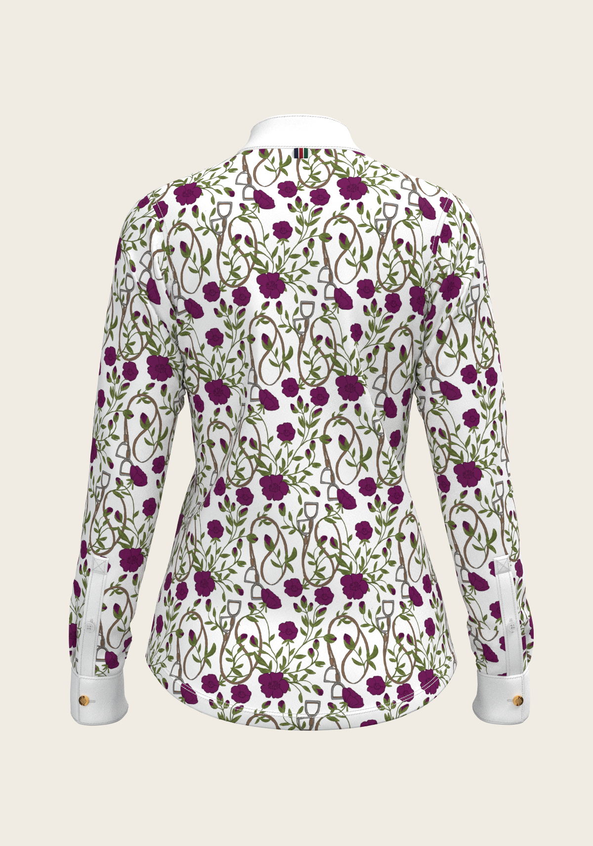 Espoir - Berry Short Pleated Long Sleeve Show Shirt