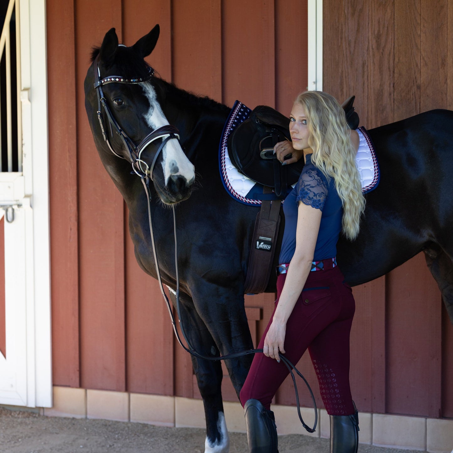 Halter Ego - Limited Edition TEAM USA Satin Classic Jump Saddle Pad