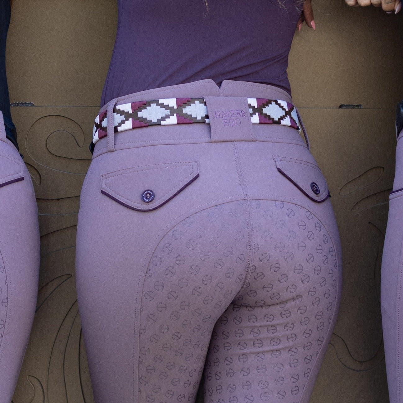 Halter Ego - Viñedo  Burgundy, Lavender Ice Blue, Brown & Ivory Brown Leather Polo Belt