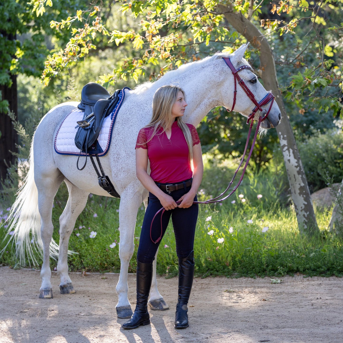 Limited Edition TEAM USA Satin Classic Dressage Saddle Pad (Full)