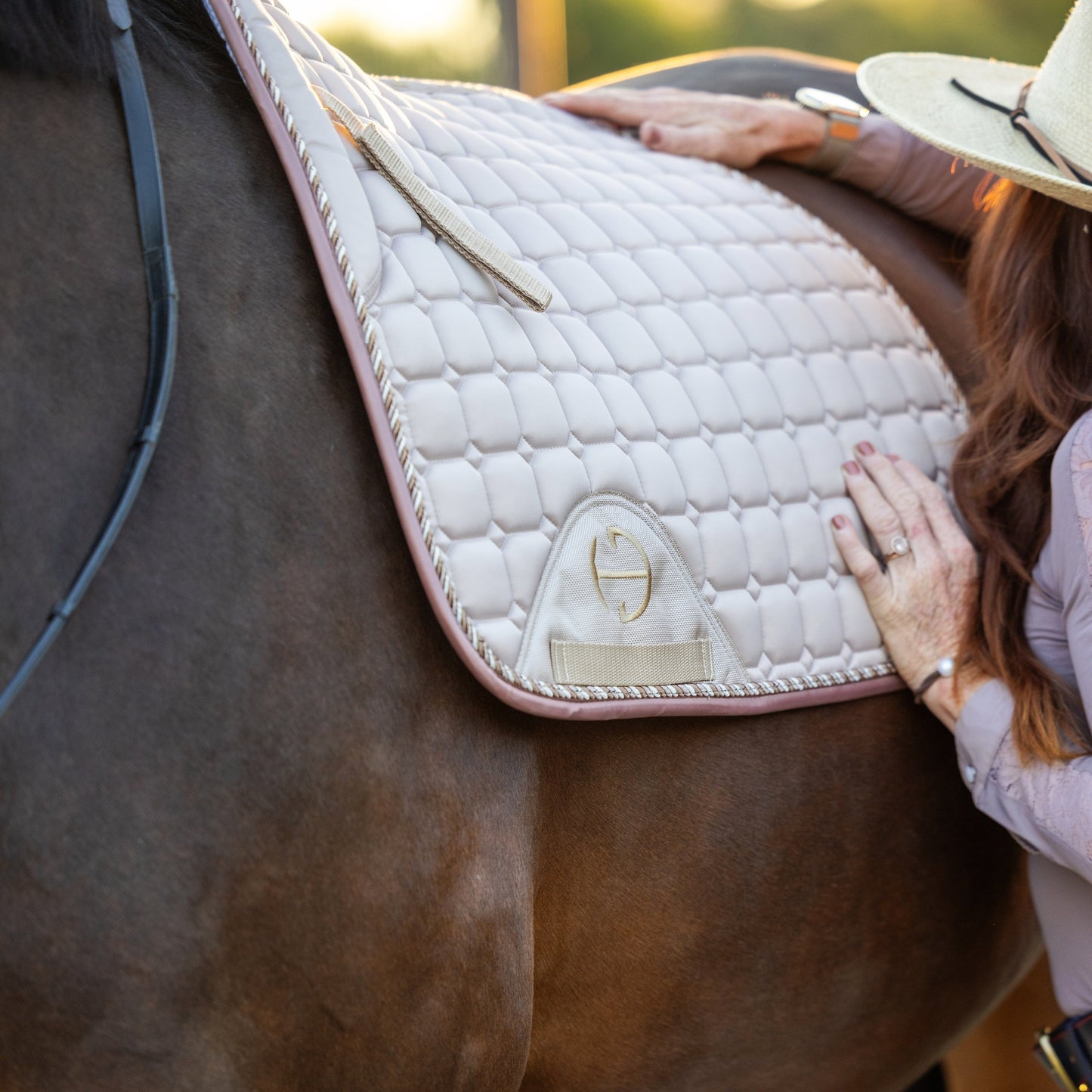 Halter Ego - Satin Classic Dressage Saddle Pad - Champagne Taupe