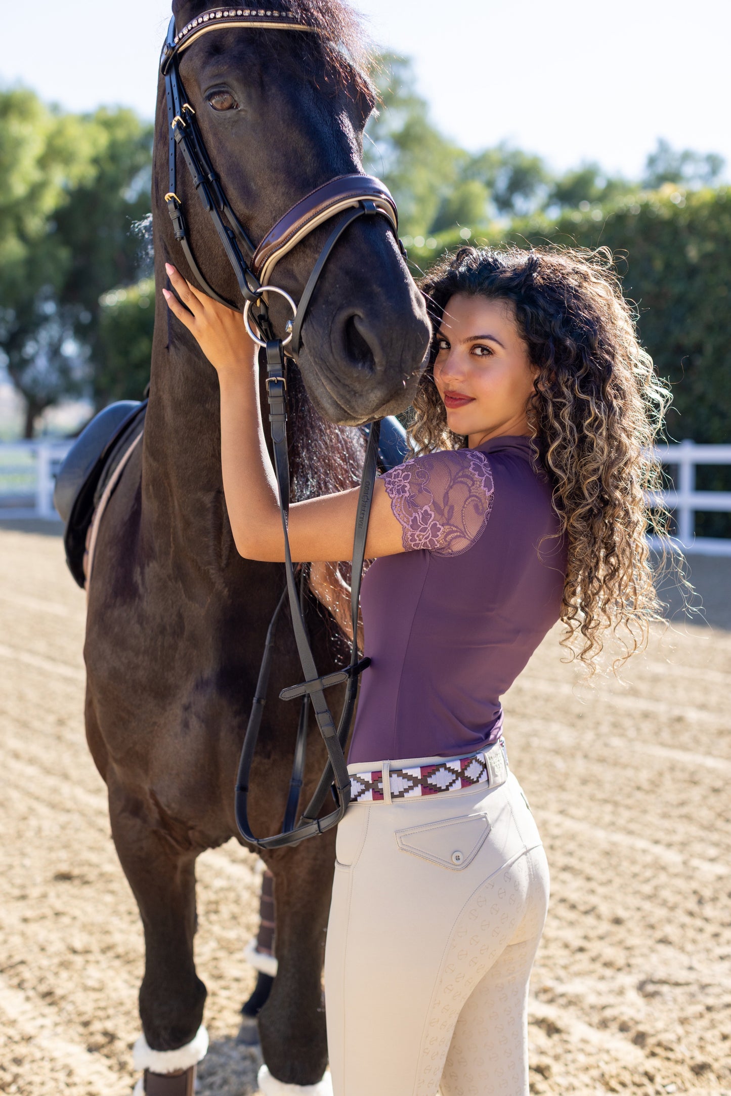 Halter Ego - Viñedo  Burgundy, Lavender Ice Blue, Brown & Ivory Brown Leather Polo Belt