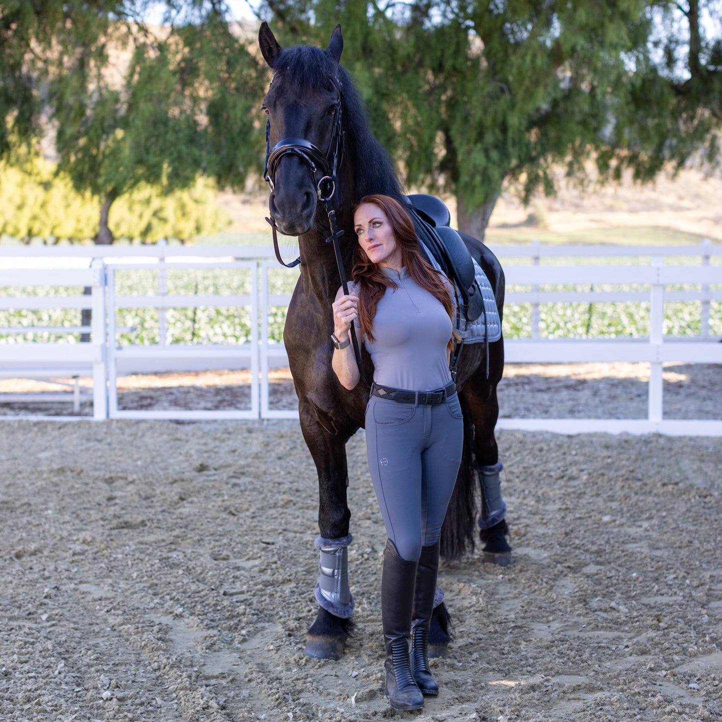 Halter Ego - Evolution Full Seat Breeches - Jet Set Gray & Anthracite
