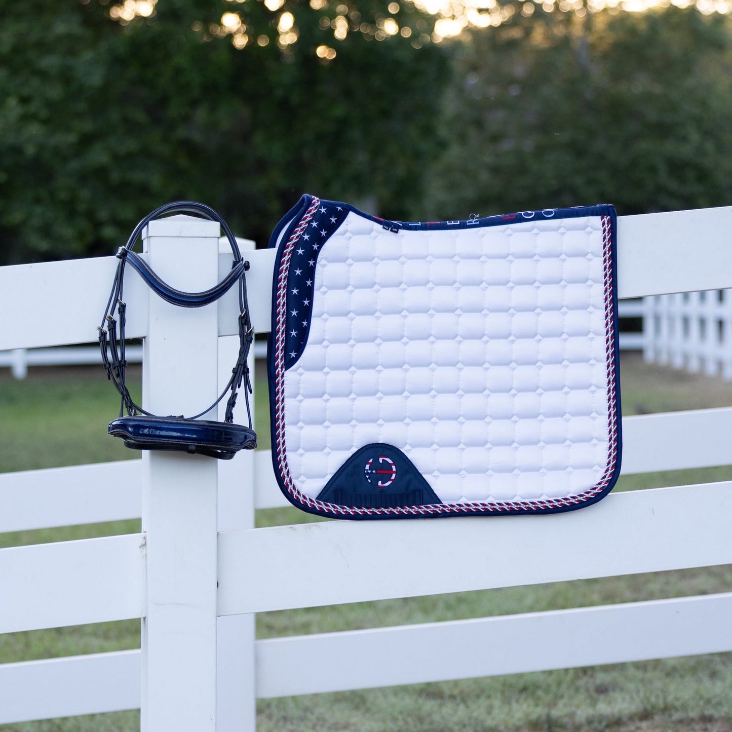 Halter Ego - Limited Edition TEAM USA Satin Classic Dressage Saddle Pad (Cob)
