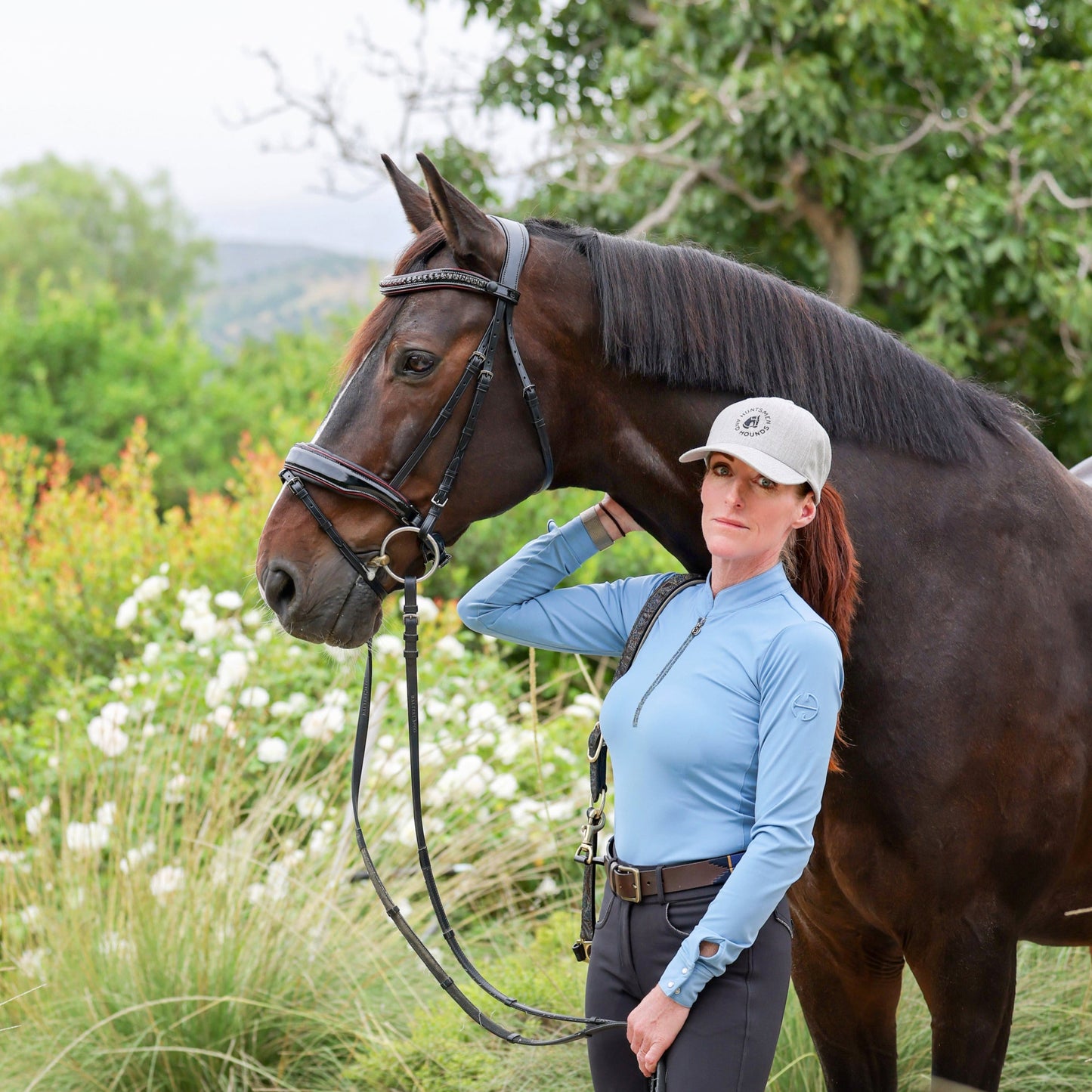 Halter Ego - The Hayworth - Black Patent Snaffle with Burgundy Patent Piping & Removable Flash