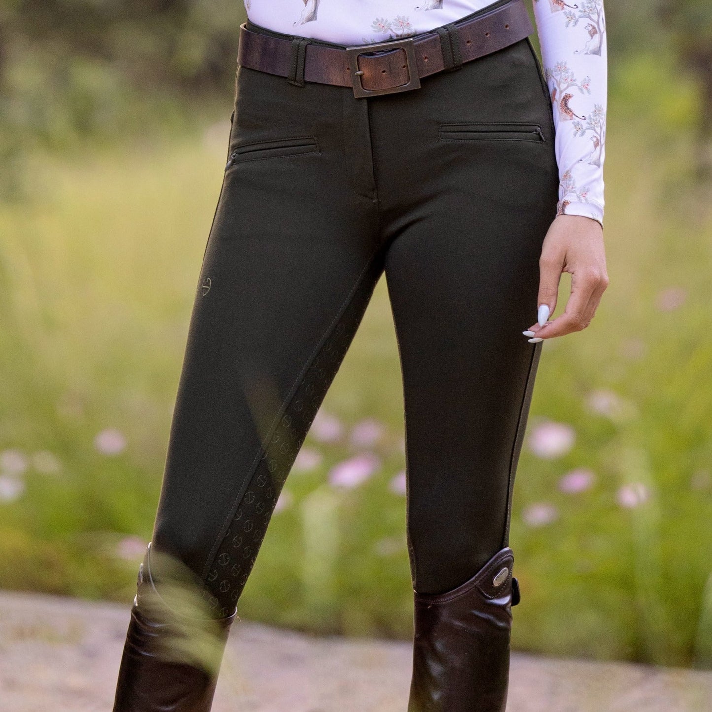 Halter Ego - Kimberly Full Seat Breeches - Army Green