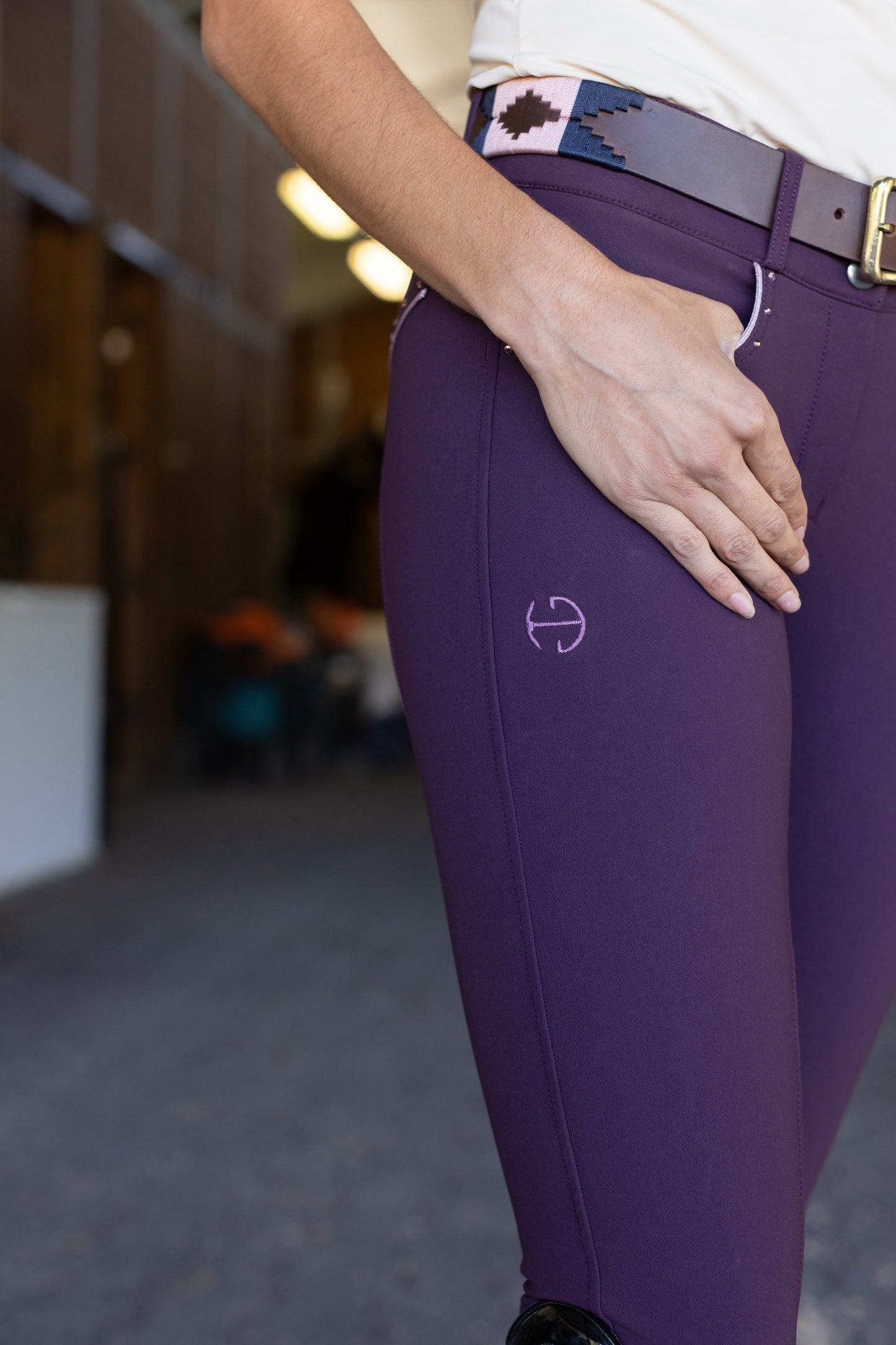 Halter Ego - Evolution Full Seat Breeches - Dark Plum - HIGH WAIST