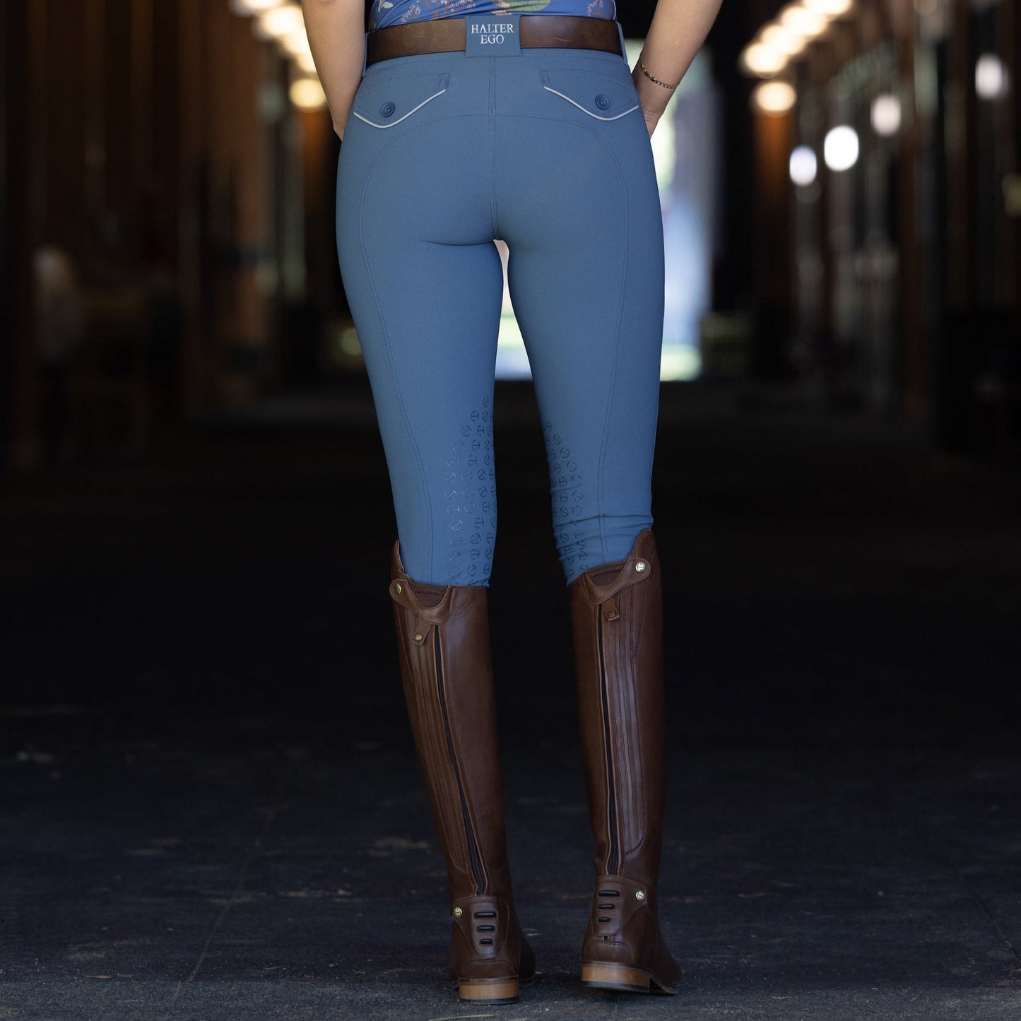 Halter Ego - Evolution Knee Patch Breeches - Carolina Blue