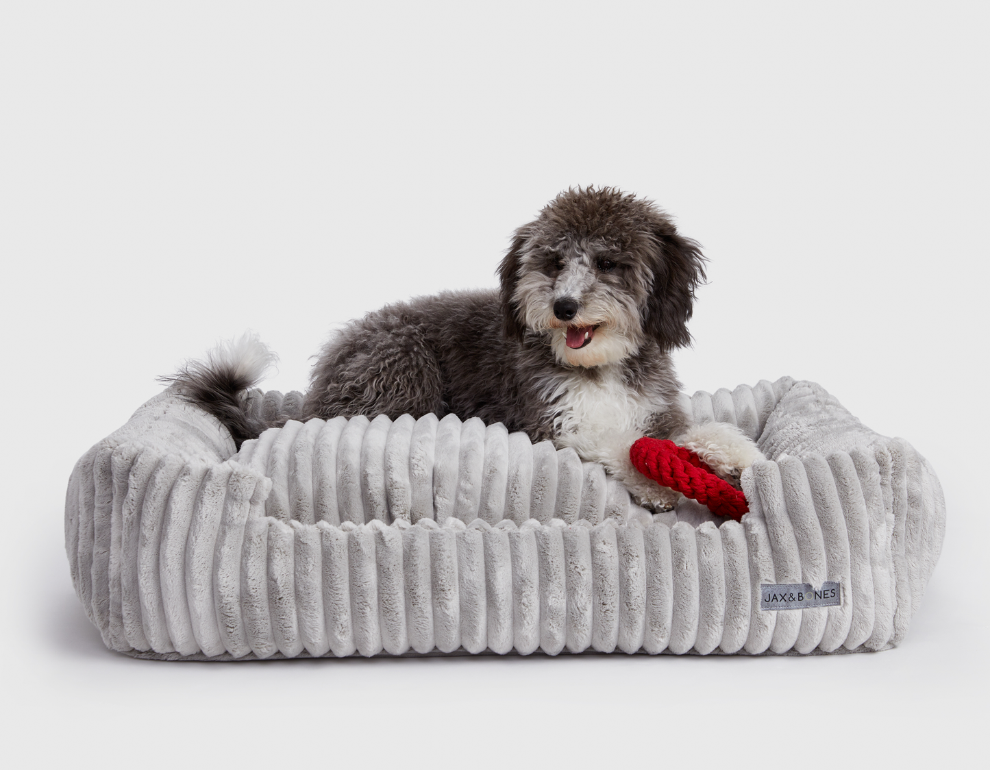 Jax & Bones - Luna Grey Corduroy Lounge Dog Bed