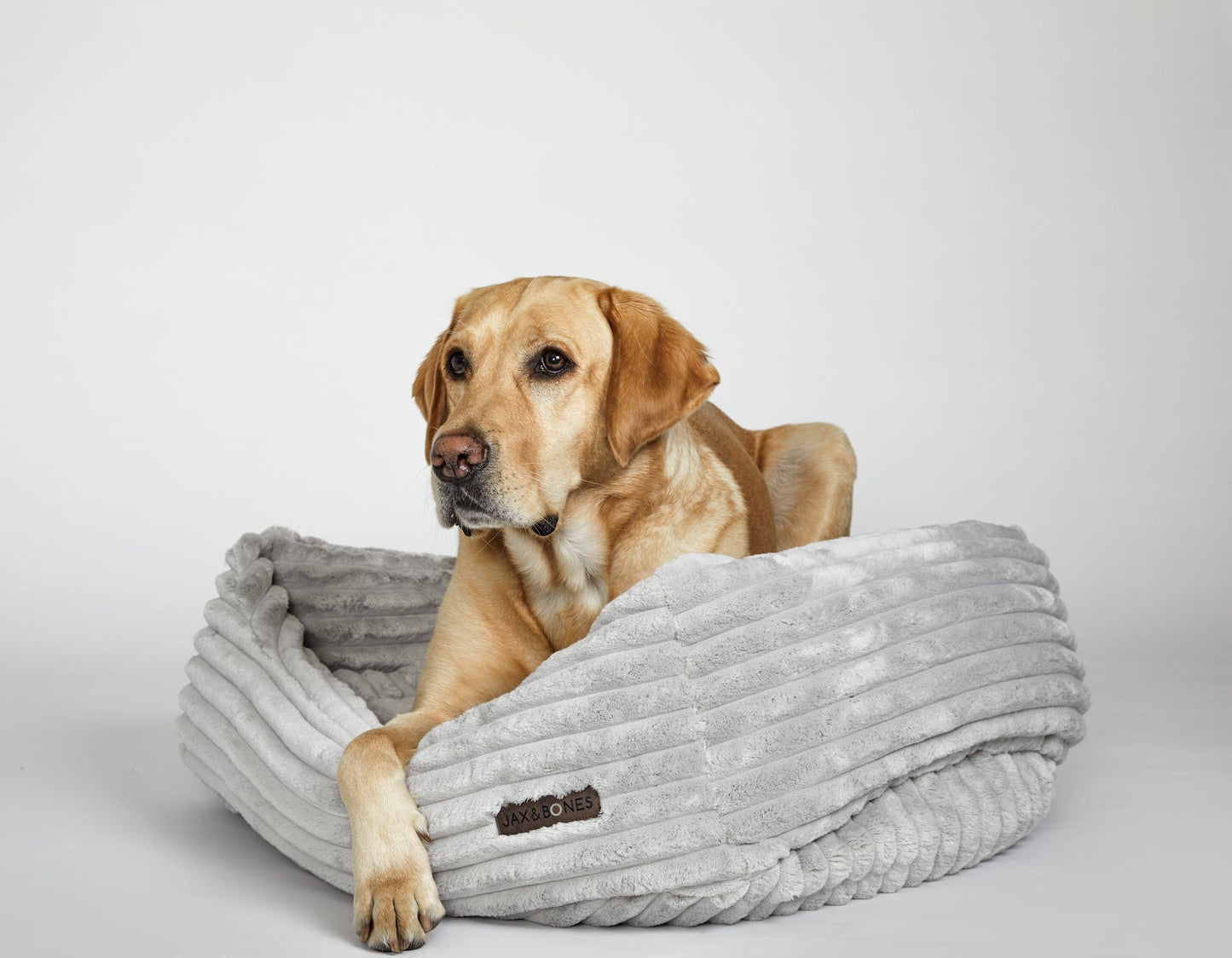 Jax & Bones - Luna Grey Napper Dog Bed with Bolsters