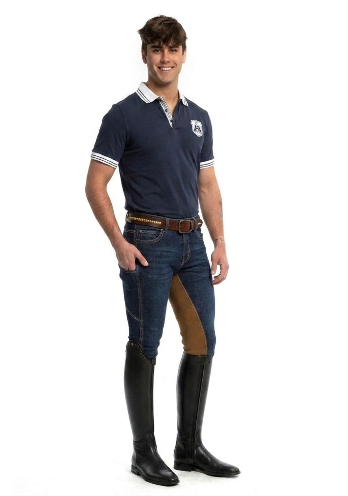 Goode Rider - MEN'S NEW Equestrian Jean - Full Seat with Cell Phone Pocket | 4-way stretch - Vintage Wash