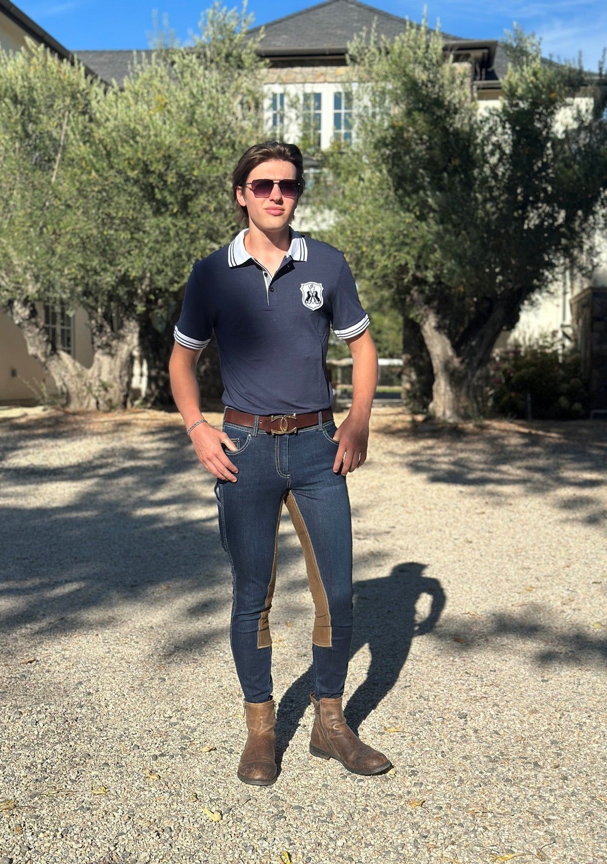 Goode Rider - MEN'S NEW Equestrian Jean - Full Seat with Cell Phone Pocket | 4-way stretch - Vintage Wash