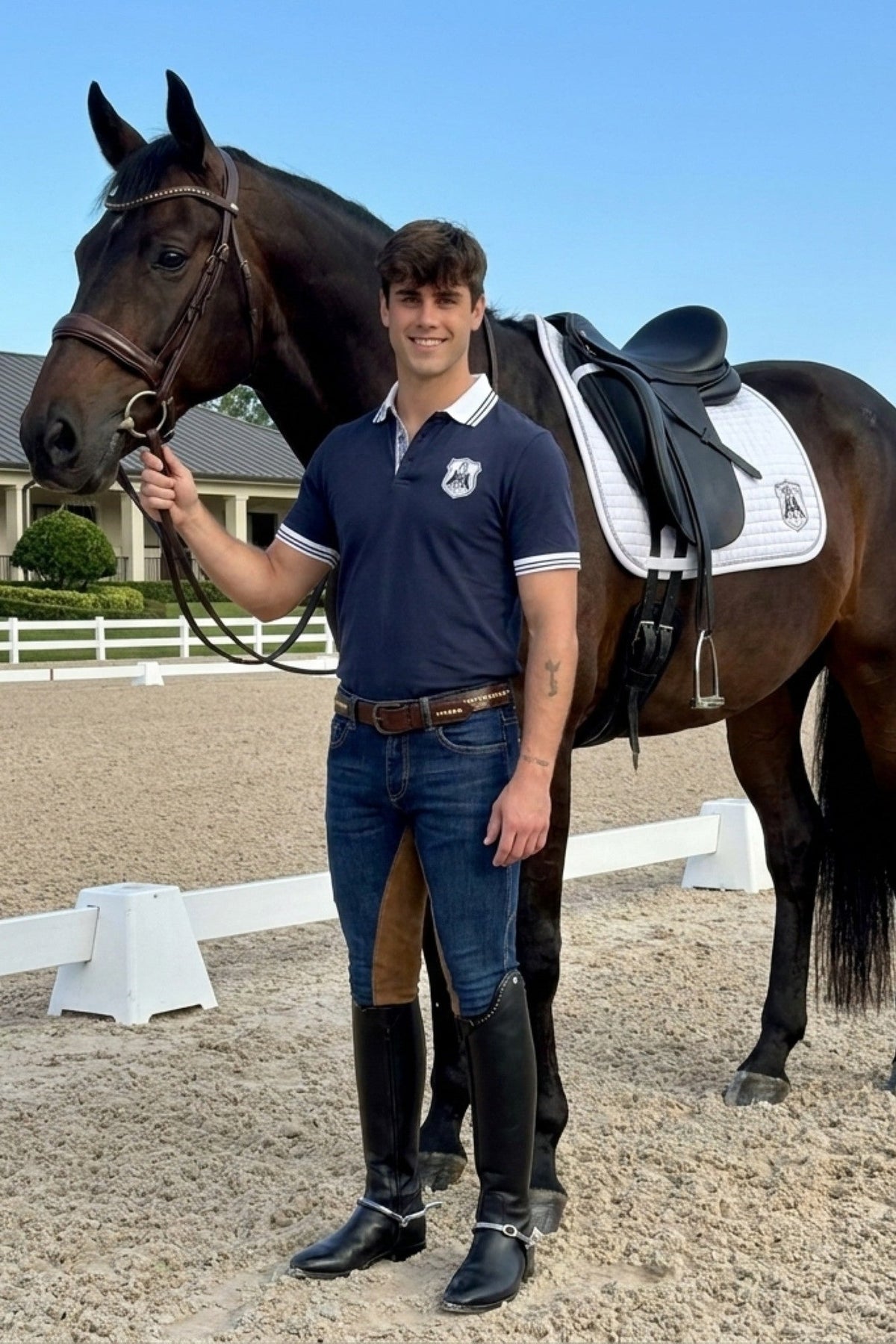 Goode Rider - MEN'S NEW Equestrian Jean - Full Seat with Cell Phone Pocket | 4-way stretch - Vintage Wash