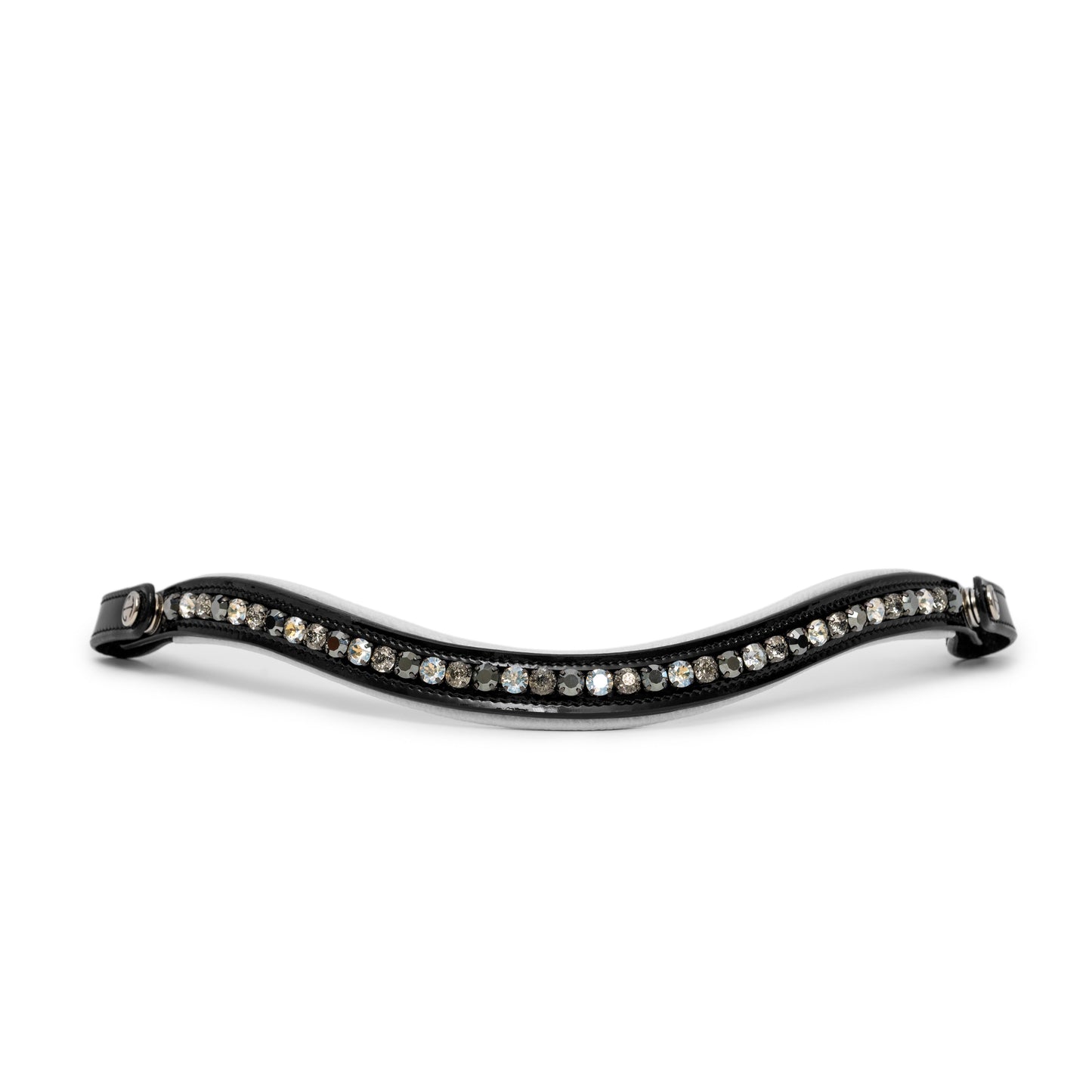Halter Ego - Mont Blanc Black Patent Double Bridle With White Padding